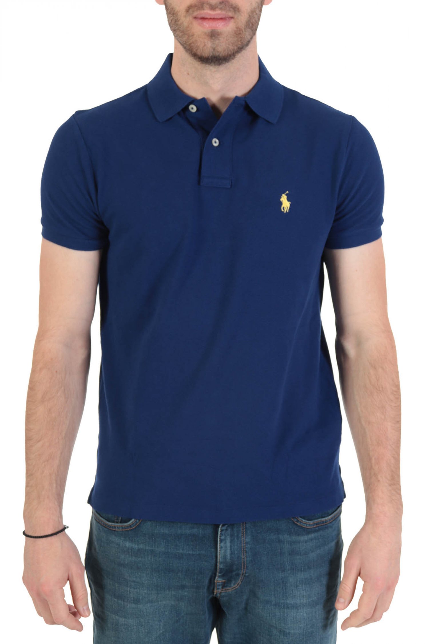 RALPH LAUREN POLO CUSTOM SLIM FIT ΜΠΛΕ