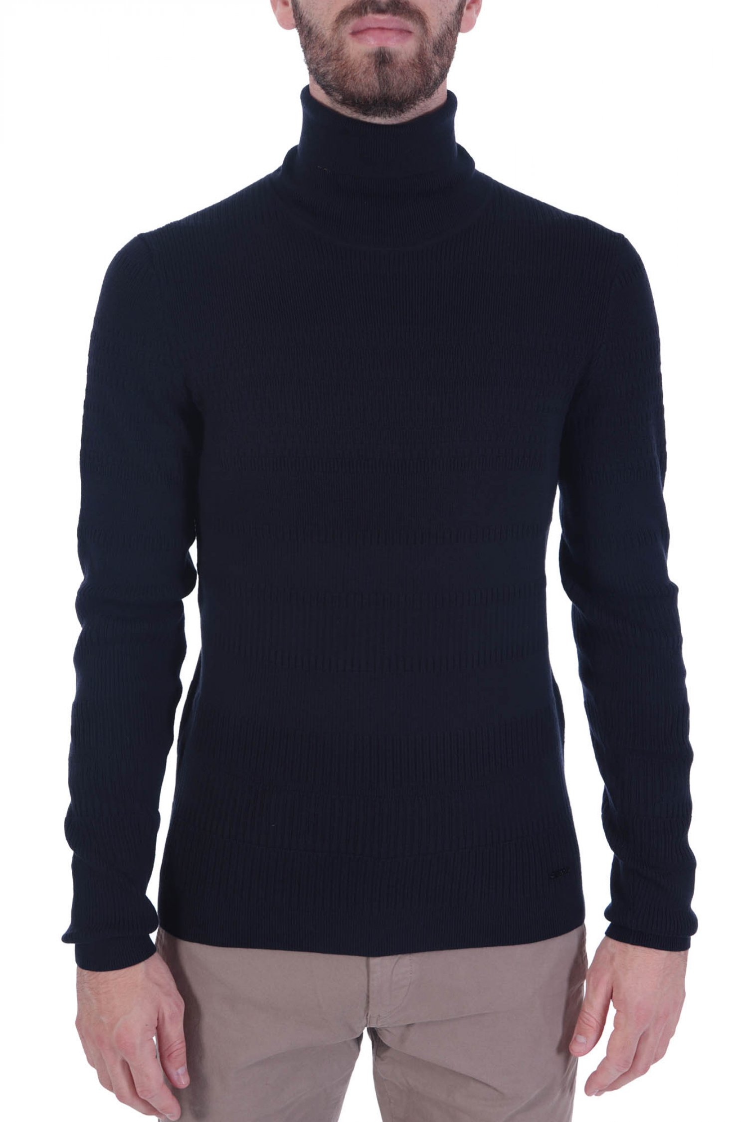 HUGO ΠΛΕΚΤΟ ROLLNECK SMAXIMO ΜΠΛΕ