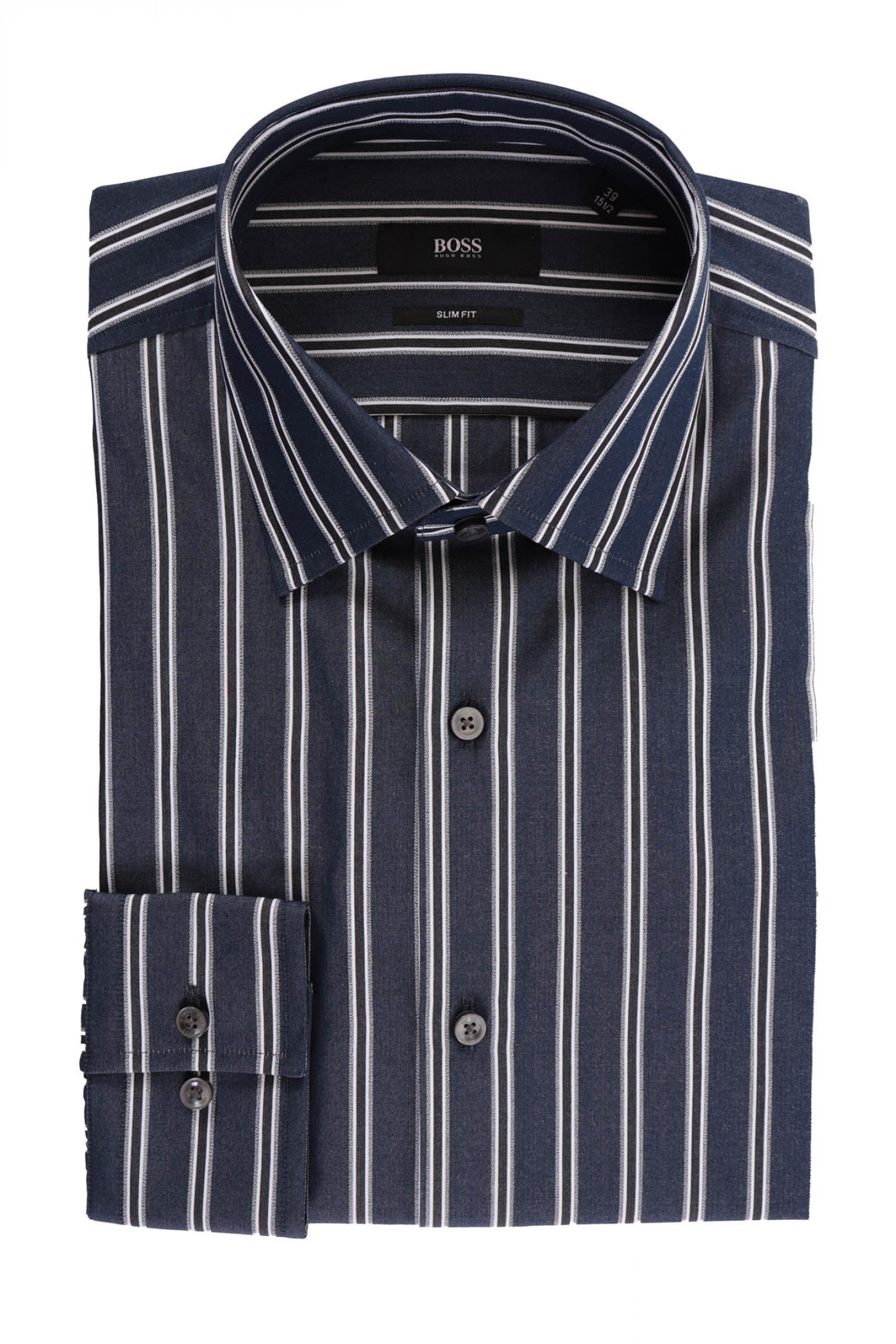 BOSS ΠΟΥΚΑΜΙΣΟ ΡΙΓΕ SLIM FIT JANGO ΜΠΛΕ