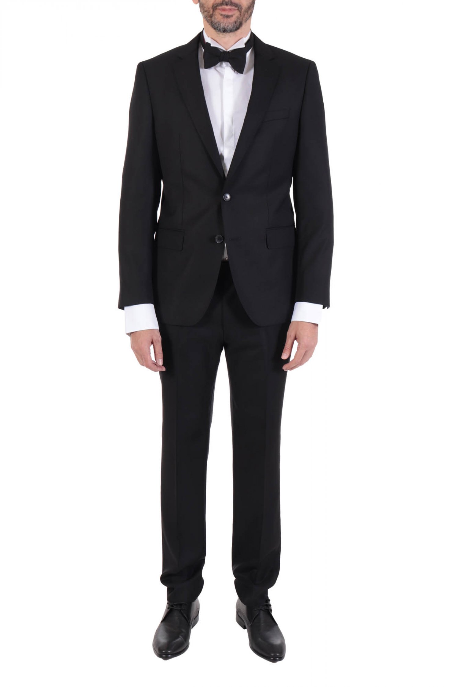 BOSS ΚΟΣΤΟΥΜΙ SUPER 130 CARLO BARBERA HUGE6/GENIUS5 SLIM FIT ΜΑΥΡΟ