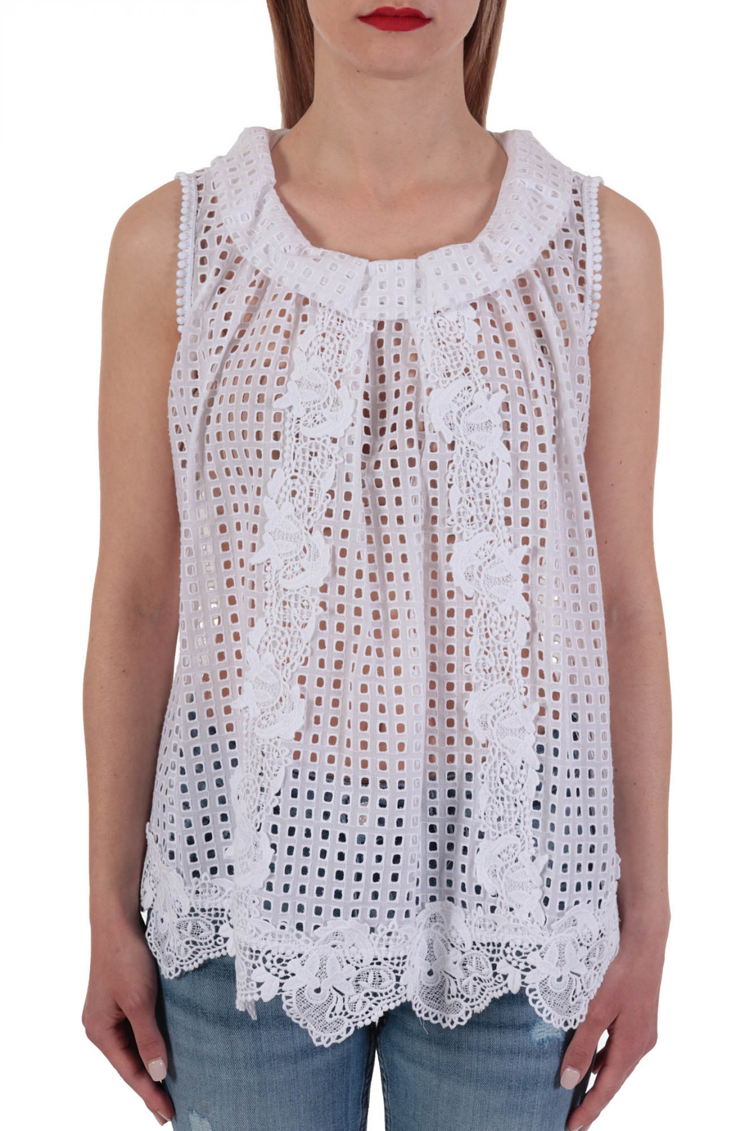 PINKO TOP VEDRAI ΚΟΦΤΟ ΒΟΛΑΝ ΛΑΙΜO ΔΑΝΤΕΛΑ ΛΑΙΜΟ BIRDS ΛΕΥΚΟ