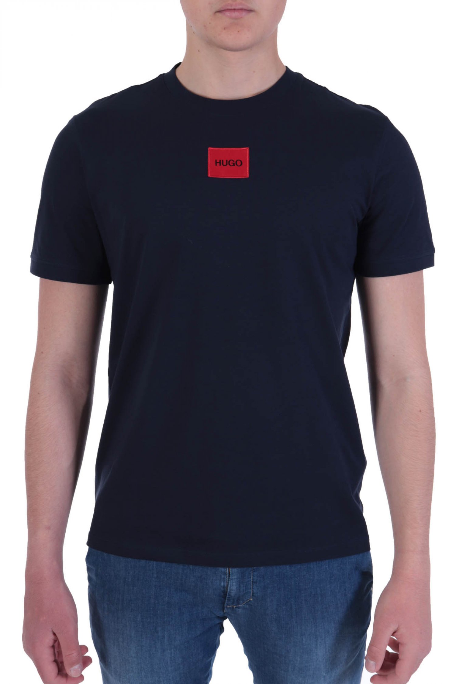 HUGO T-SHIRT DIRAGOLINO212 LOGO ΜΠΛΕ