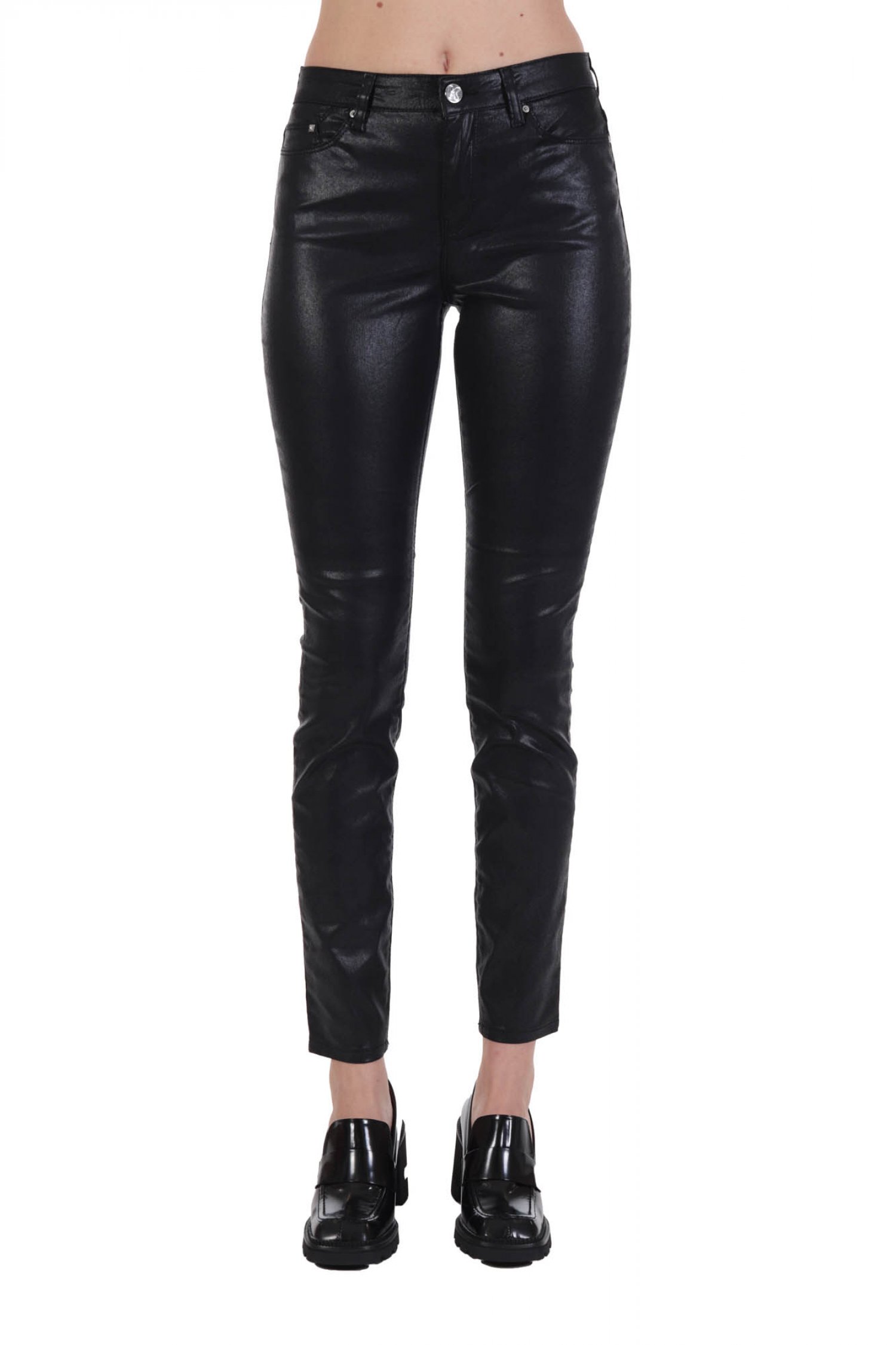 KARL LAGERFELD ΠΑΝΤΕΛΟΝΙ 5ΤΣΕΠΟ SKINNY METALLIC DENIM PANTS ΜΑΥΡΟ