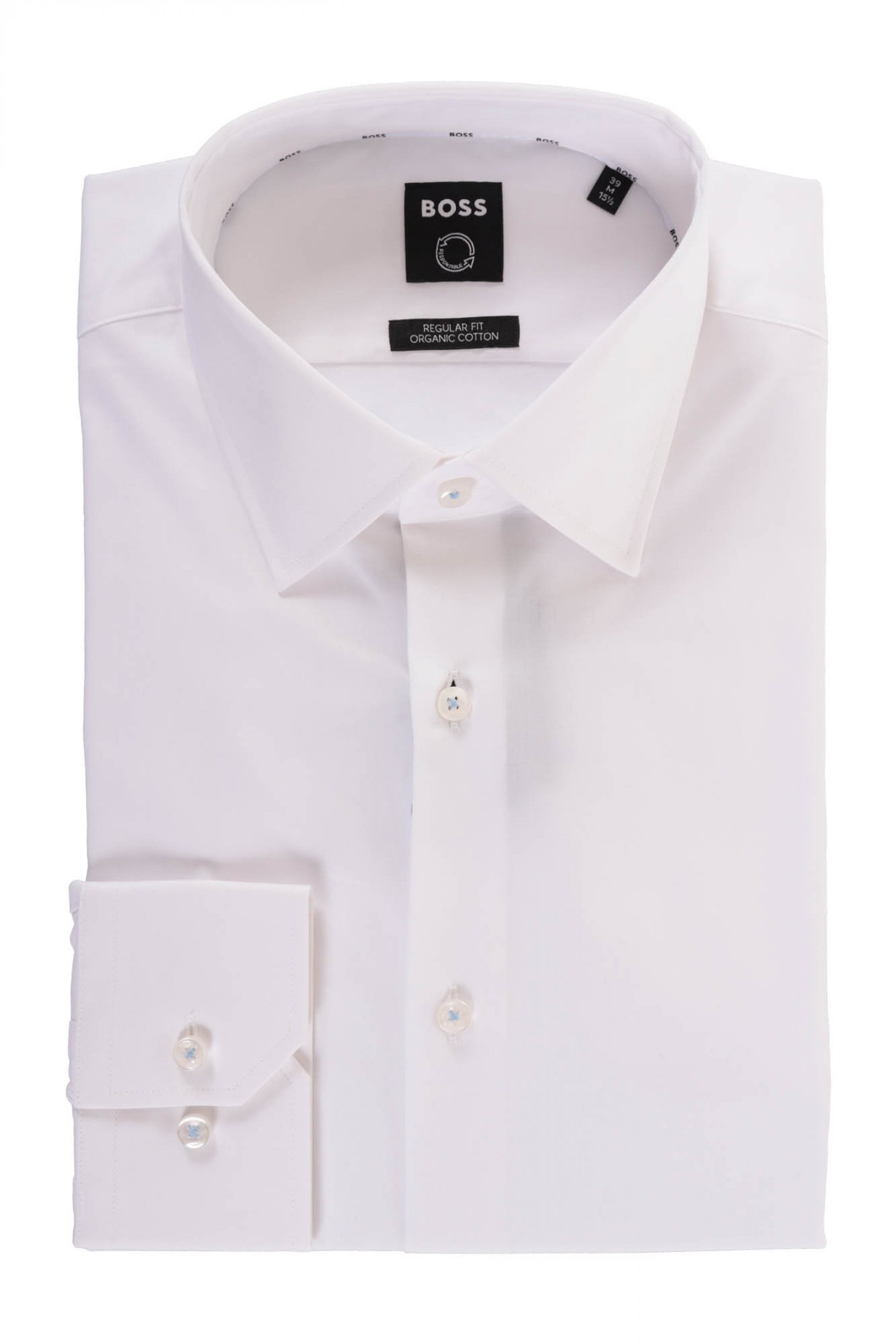 BOSS ΠΟΥΚΑΜΙΣΟ REGULAR FIT STRETCH EASY IRON H-JOE-kent-C1-214 ΛΕΥΚΟ