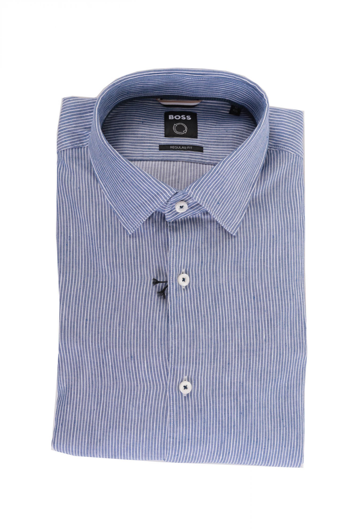 BOSS ΠΟΥΚΑΜΙΣΟ ΡΙΓΕ REGULAR FIT C-JOE-SOFT-C1-214 ΓΑΛΑΖΙΟ