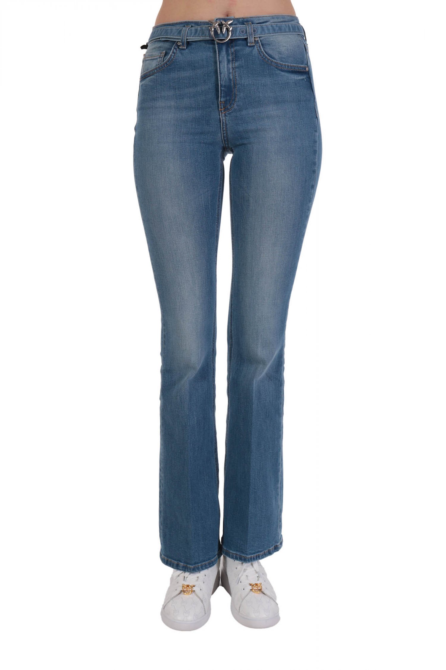 PINKO ΠΑΝΤΕΛΟΝΙ JEANS FLORA 23 FLAIR PJ689 DENIM BLUE ΝΠΛΕ