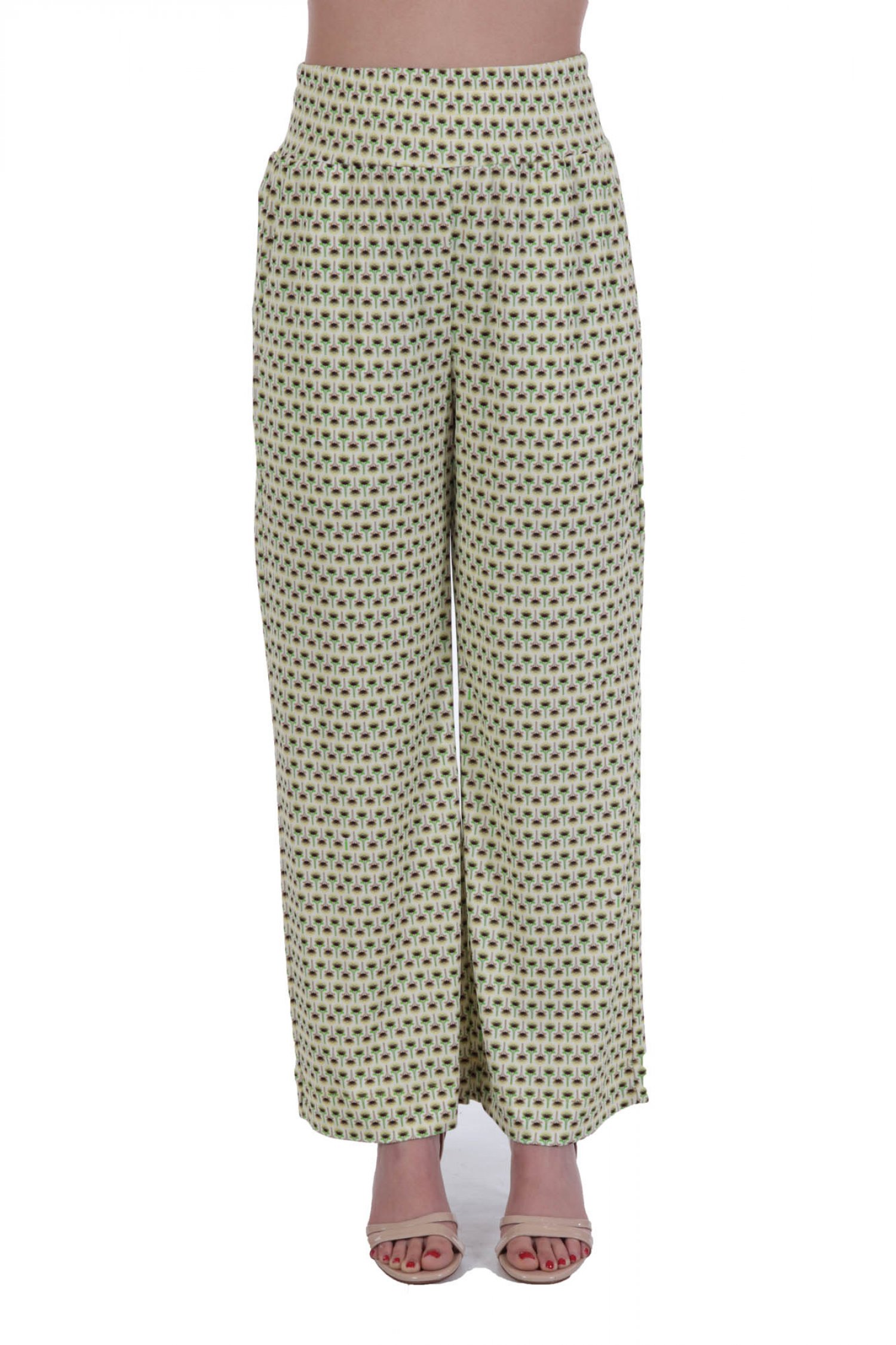 PINKO ΠΑΝΤΕΛΟΝΑ PINEROLO PANTALONE JERSEY STAMPATO MULTICOLOR ΚΙΤΡΙΝΟ