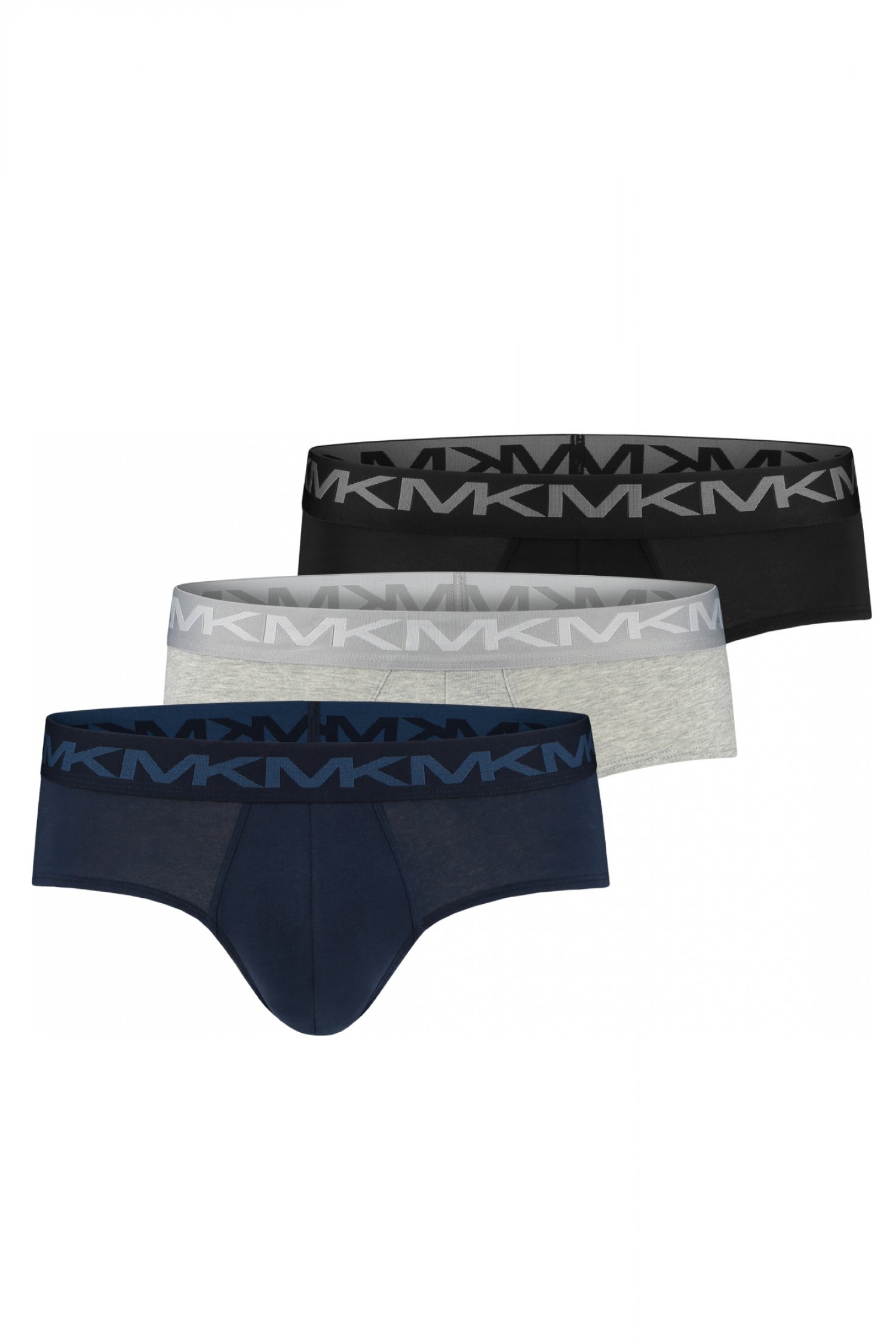 MICHAEL KORS ΕΣΩΡΟΥΧΑ 3PACK BRIEFS STRETCH ΜΠΛΕ-ΓΚΡΙ-ΜΑΥΡΟ