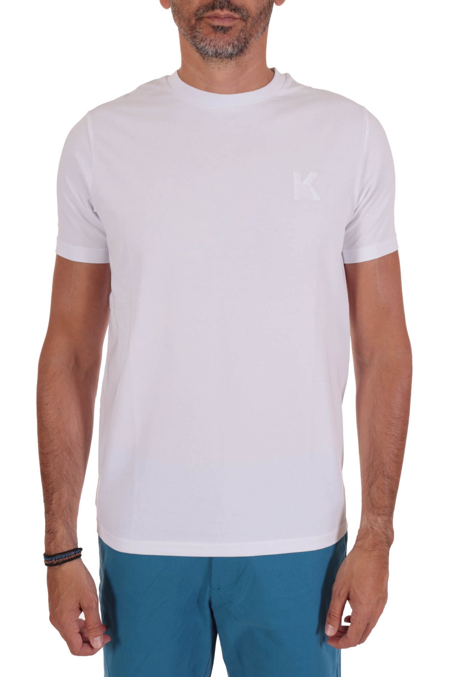 KARL LAGERFELD T-SHIRT CREW NECK LOGO ΛΕΥΚΟ