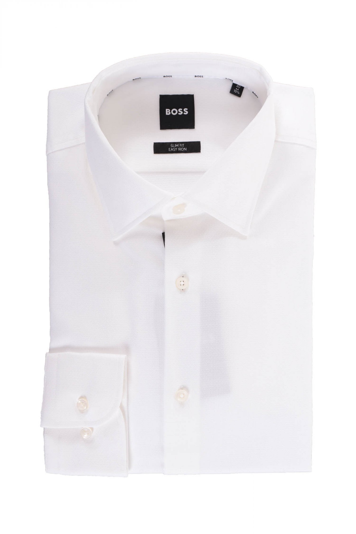 BOSS ΠΟΥΚΑΜΙΣΟ SLIM FIT EASY IRON H-HANK-KENT-C1-214 ΛΕΥΚΟ