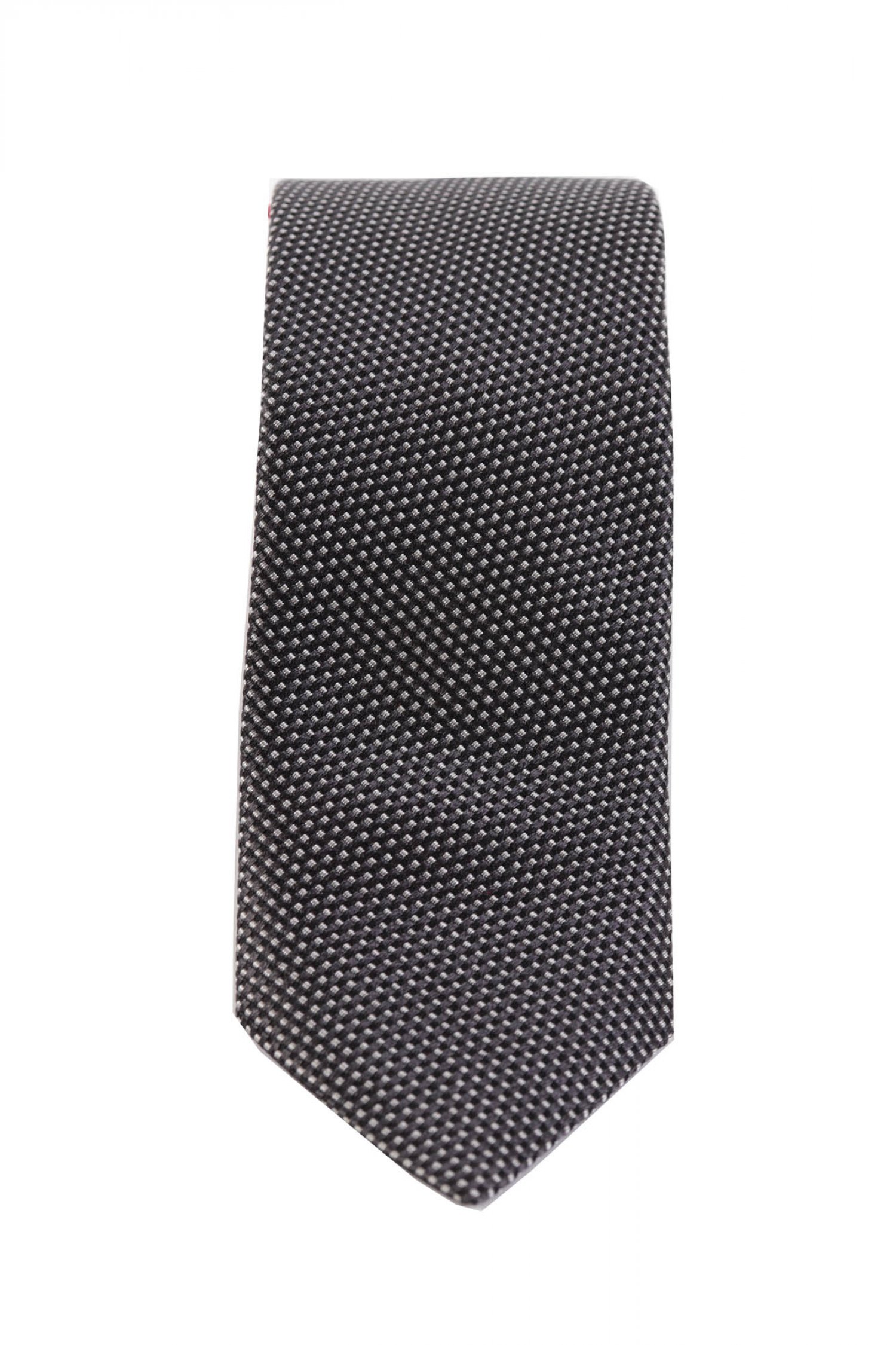 HUGO ΓΡΑΒΑΤΑ ΜΙΚΡΟΣΧΕΔΙΟ 6CM ΓΚΡΙ-ΜΑΥΡΟ