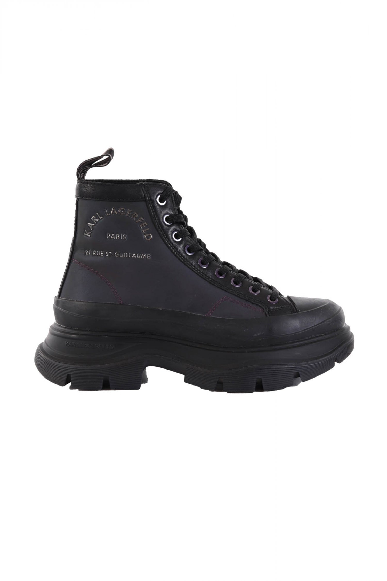 KARL LAGERFELD ΠΑΠΟΥΤΣΙΑ ΜΠΟΤΑΚΙΑ LUNA MAISON KARL LACE BT LOGO ΜΑΥΡΟ