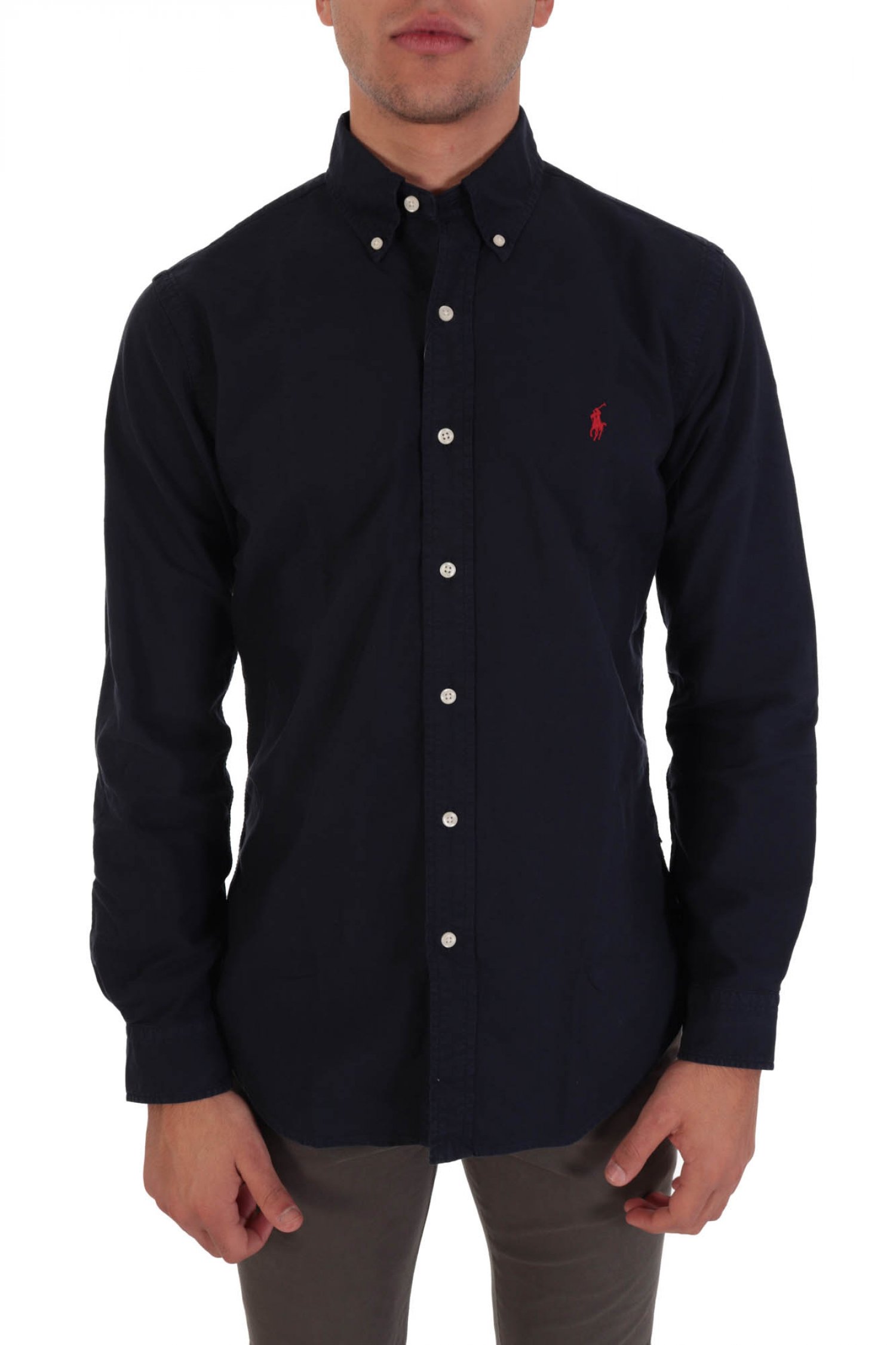 RALPH LAUREN ΠΟΥΚΑΜΙΣΟ CUSTOM FIT BUTTON DOWN BSR ΜΠΛΕ