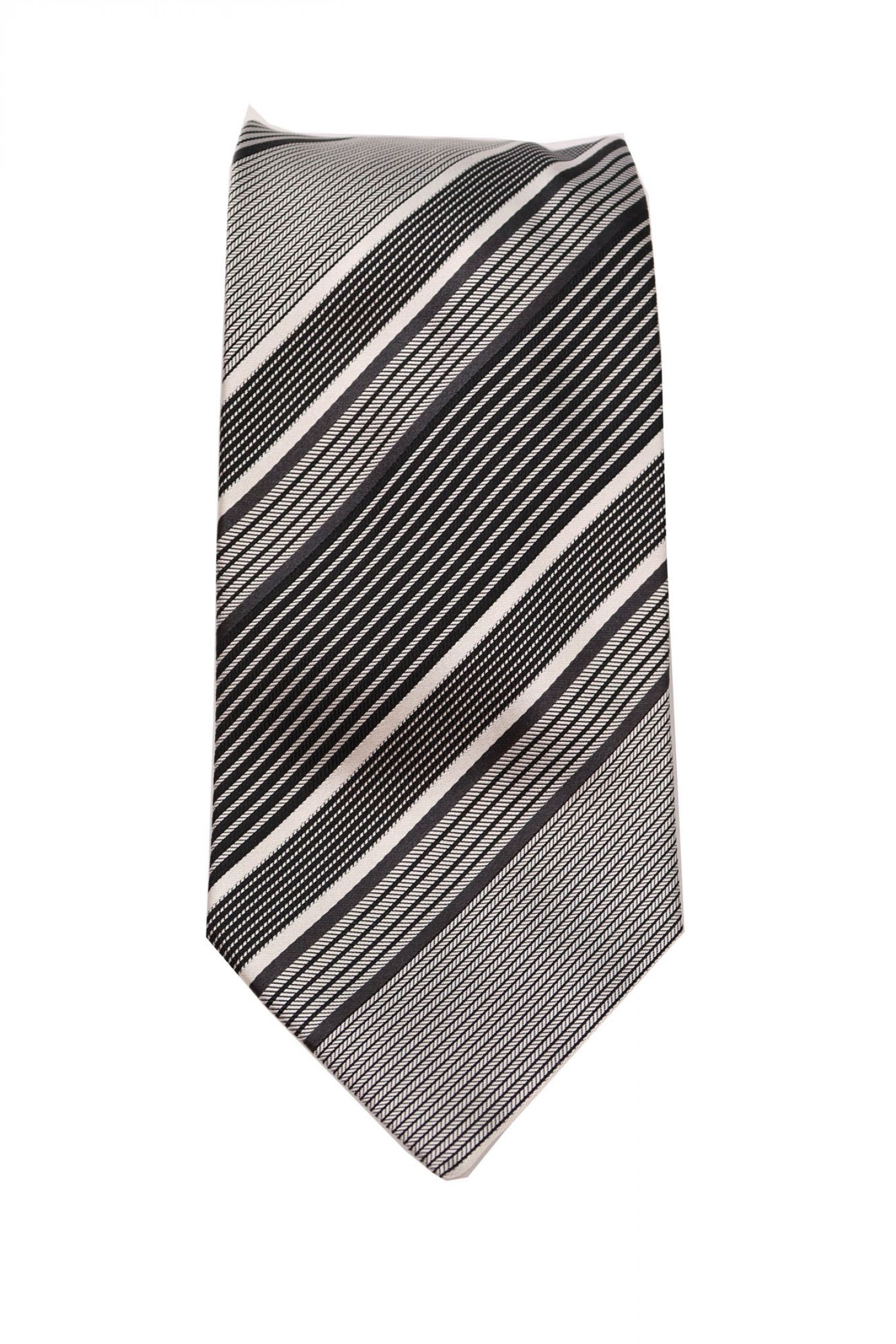 GIORGIO ARMANI ΓΡΑΒΑΤΑ 9.5CM ΡΙΓΕ ΜΑΥΡΗ-ΑΣΠΡΗ