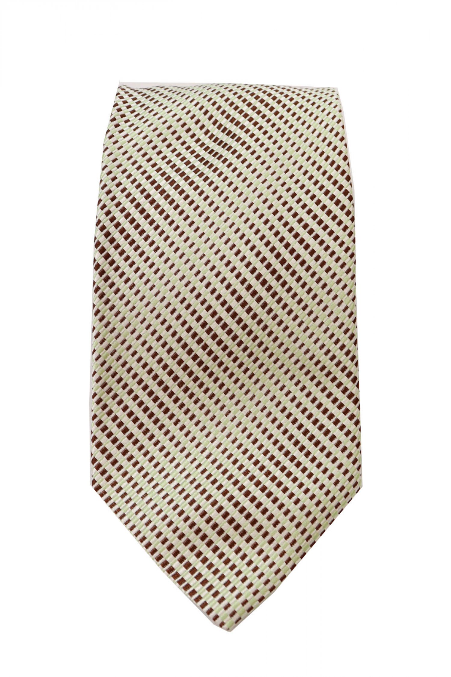 GIORGIO ARMANI ΓΡΑΒΑΤΑ 9,5CM ΡΙΓΕ ΜΙΚΡΟΣΧΕΔΙΟ ΛΑΧΑΝΙ-ΚΑΦΕ