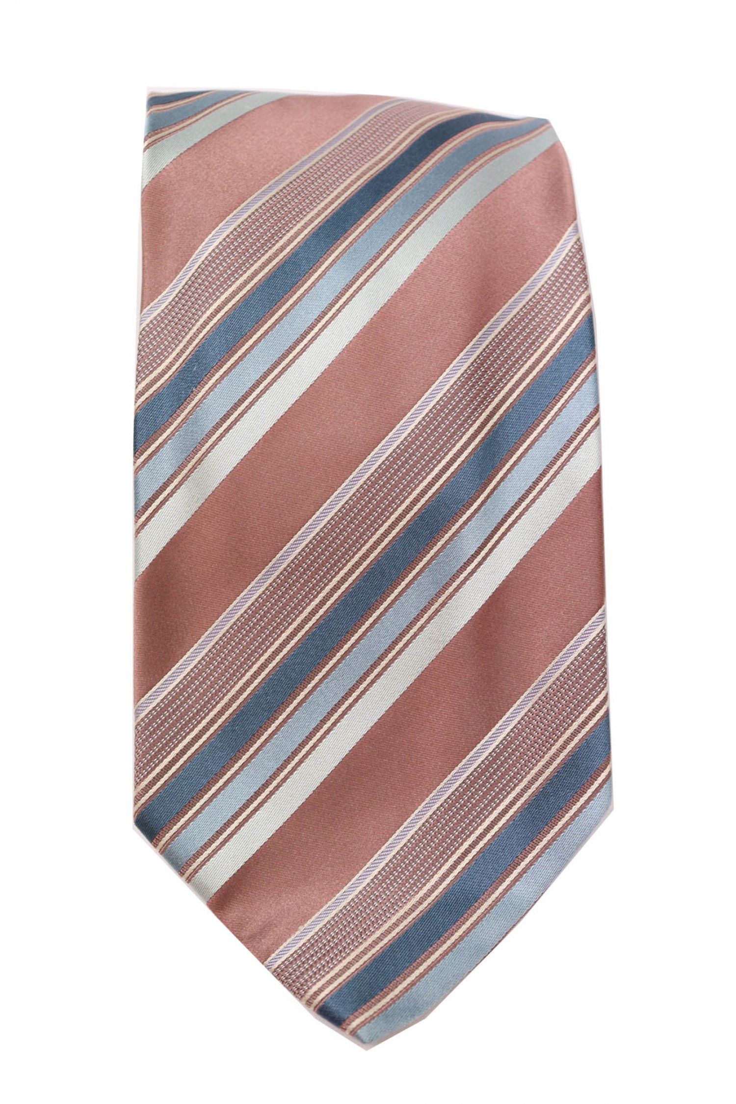 GIORGIO ARMANI ΓΡΑΒΑΤΑ 9.5CM ΡΙΓΕ ΡΟΖ-ΜΠΛΕ