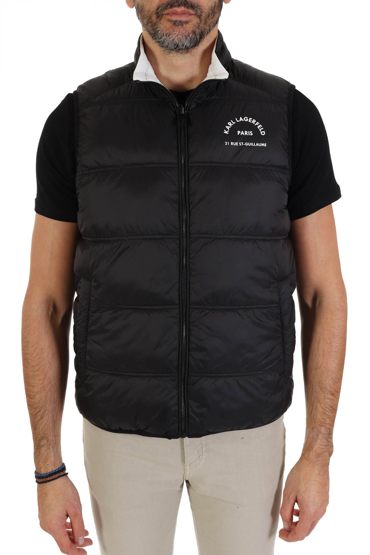 KARL LAGERFELD ΜΠΟΥΦΑΝ ΑΜΑΝΙΚΟ REVERSIBLE LOGO ΜΑΥΡΟ-ΛΕΥΚΟ