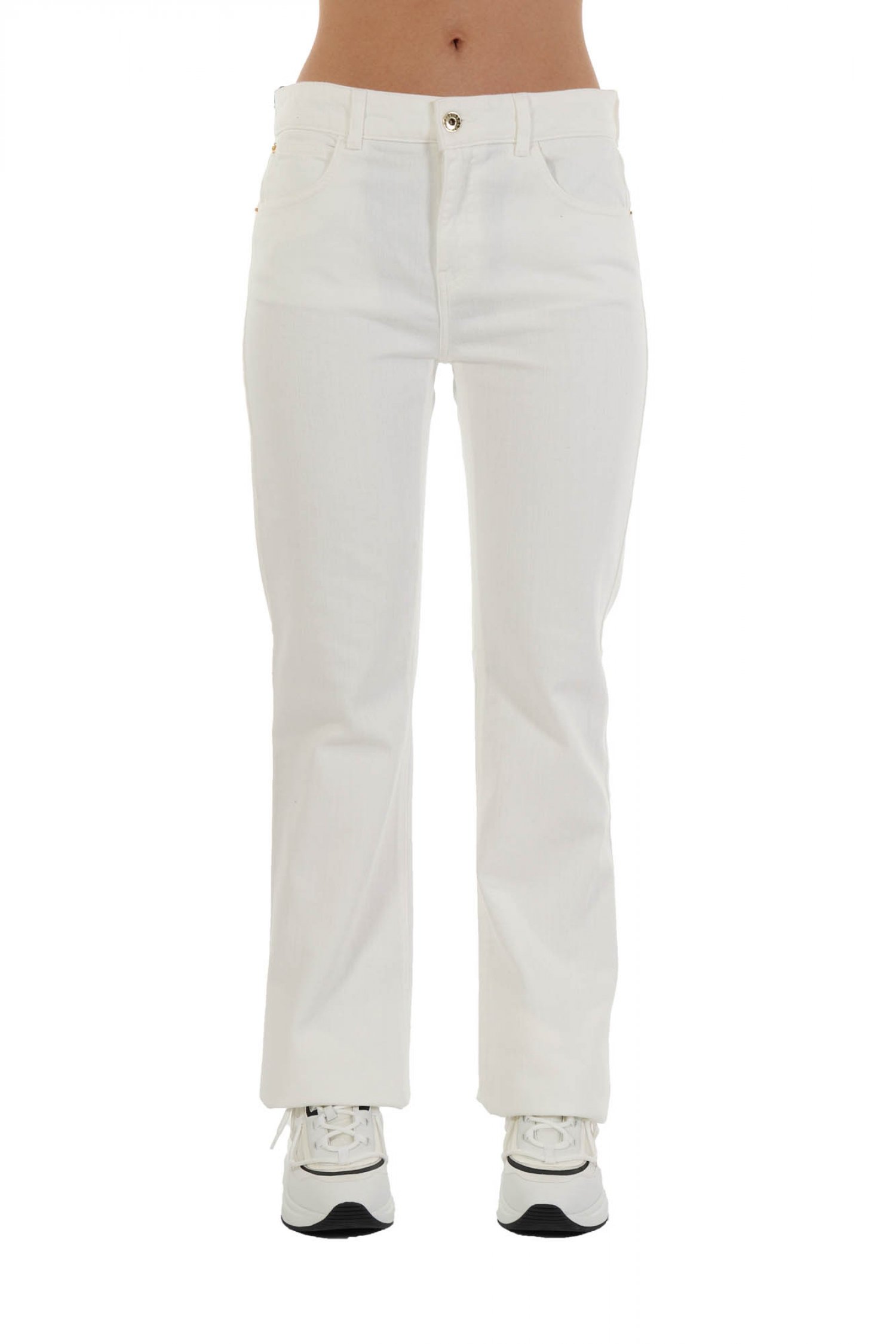 EMPORIO ARMANI ΠΑΝΤΕΛΟΝΙ JEANS WOMAN 5 POCKET FLAIR REGULAR FIT ΛΕΥΚΟ