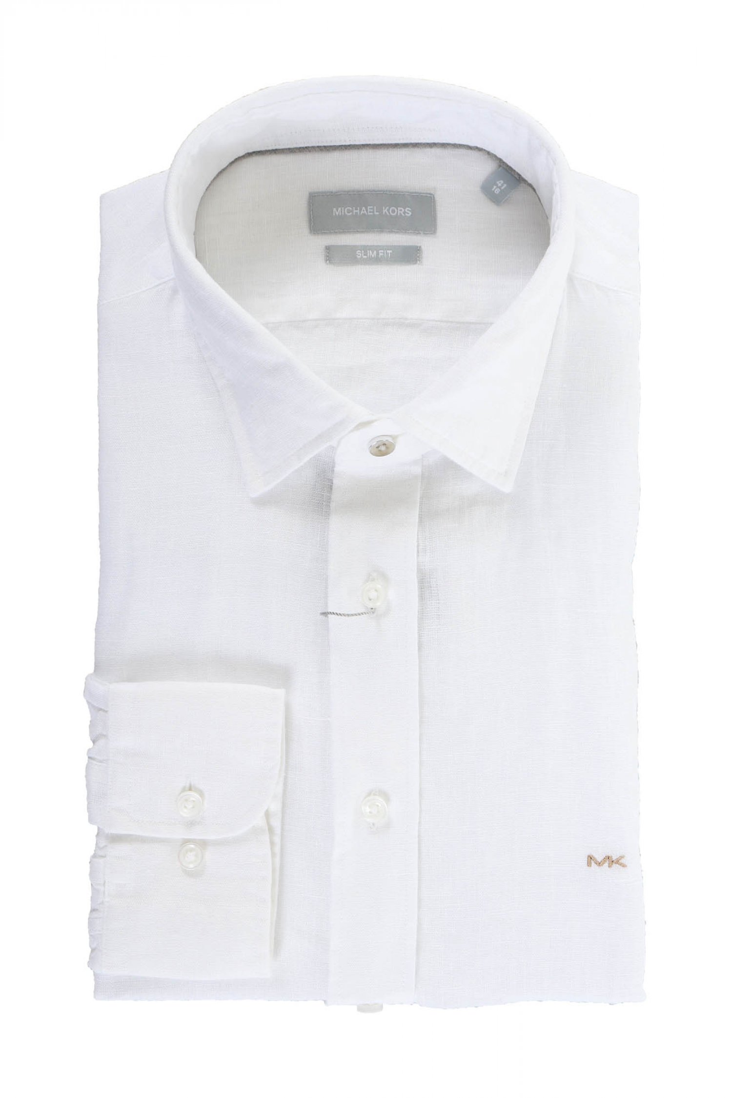 MICHAEL KORS ΠΟΥΚΑΜΙΣΟ SLIM FIT ΛΙΝΟ ΛΕΥΚΟ