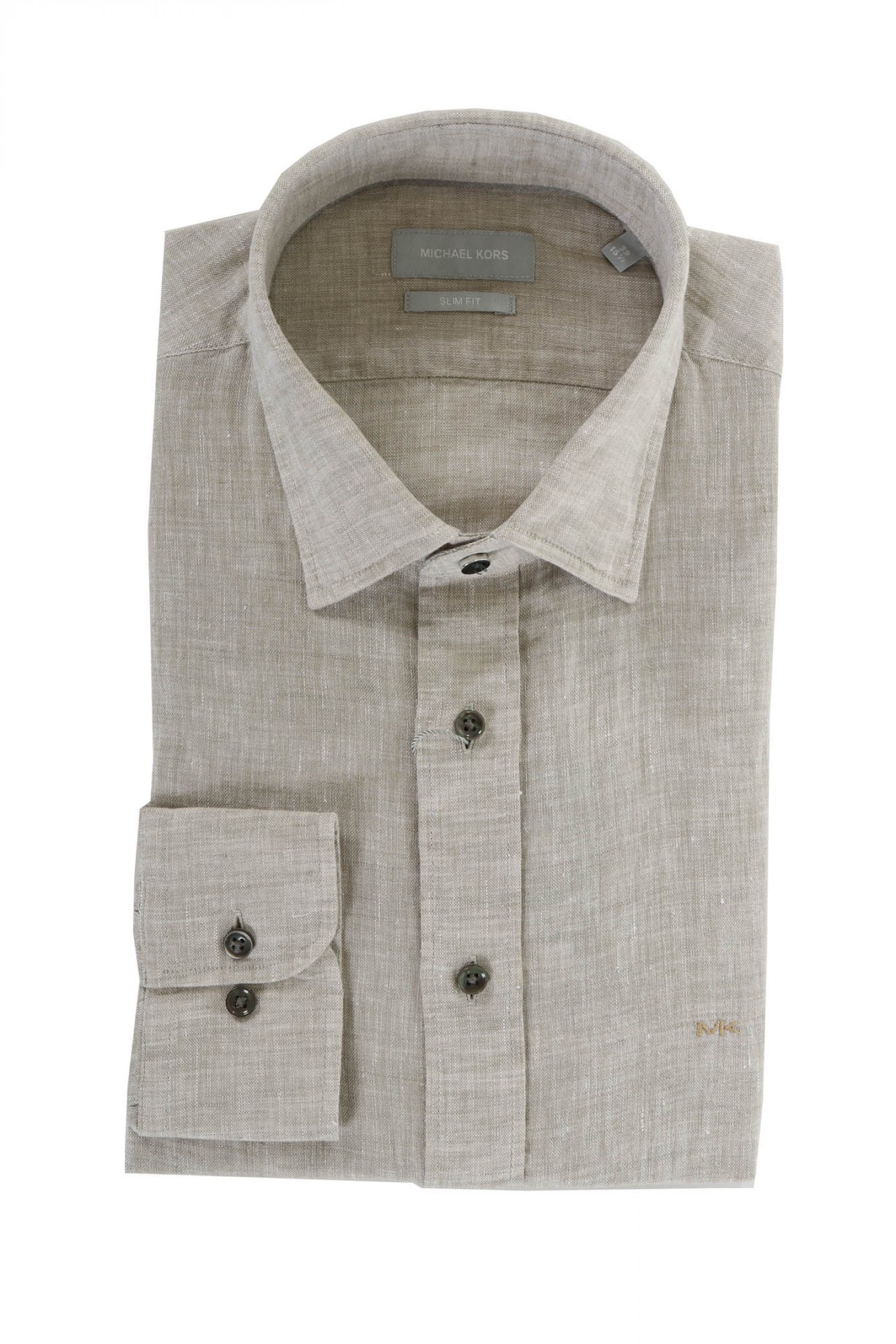 MICHAEL KORS ΠΟΥΚΑΜΙΣΟ SLIM FIT ΛΙΝΟ ΜΠΕΖ