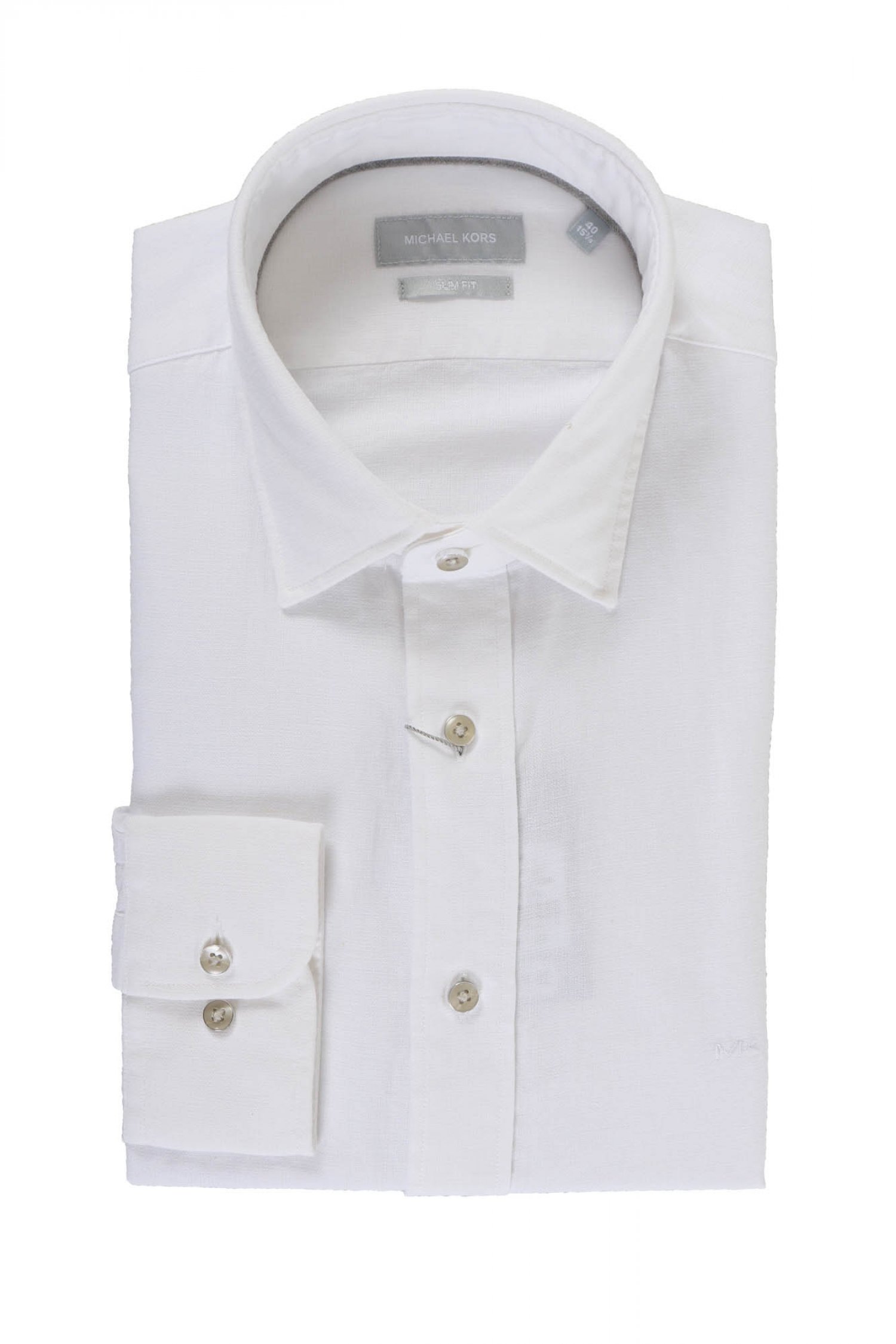 MICHAEL KORS ΠΟΥΚΑΜΙΣΟ SLIM FIT ΛΙΝΟ ΛΕΥΚΟ