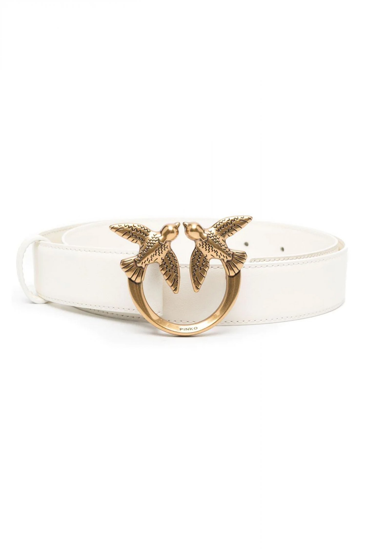 PINKO ΖΩΝΗ LOVE BERRY H3 ΕΓΚΡΑΦΑ BIRDS ΛΕΥΚΟ