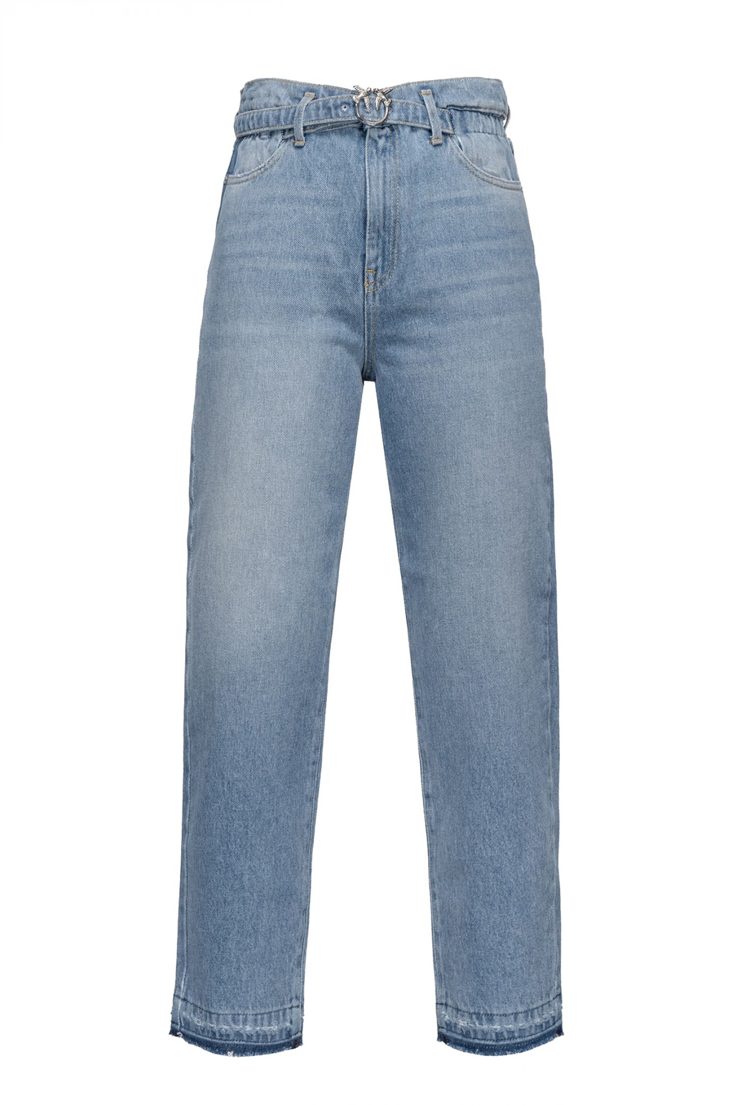 PINKO ΠΑΝΤΕΛΟΝI JEANS FLEXI MADDIE MOM ΣΟΥΡΑ ΜΕΣΗ ΖΩΝΗ ΞΕΦΤΙΑ ΜΠΛΕ