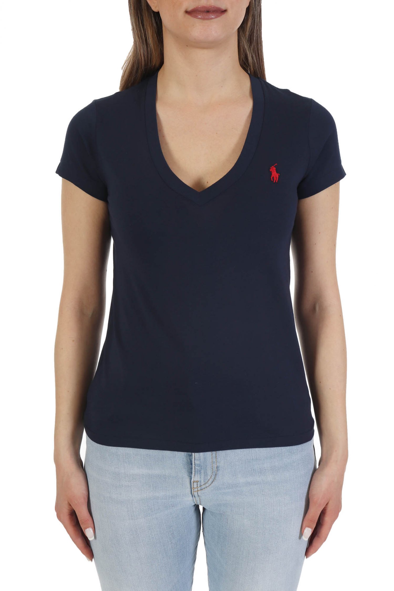 RALPH LAUREN T- SHIRT V-NECK BSR NAVY ΜΠΛΕ