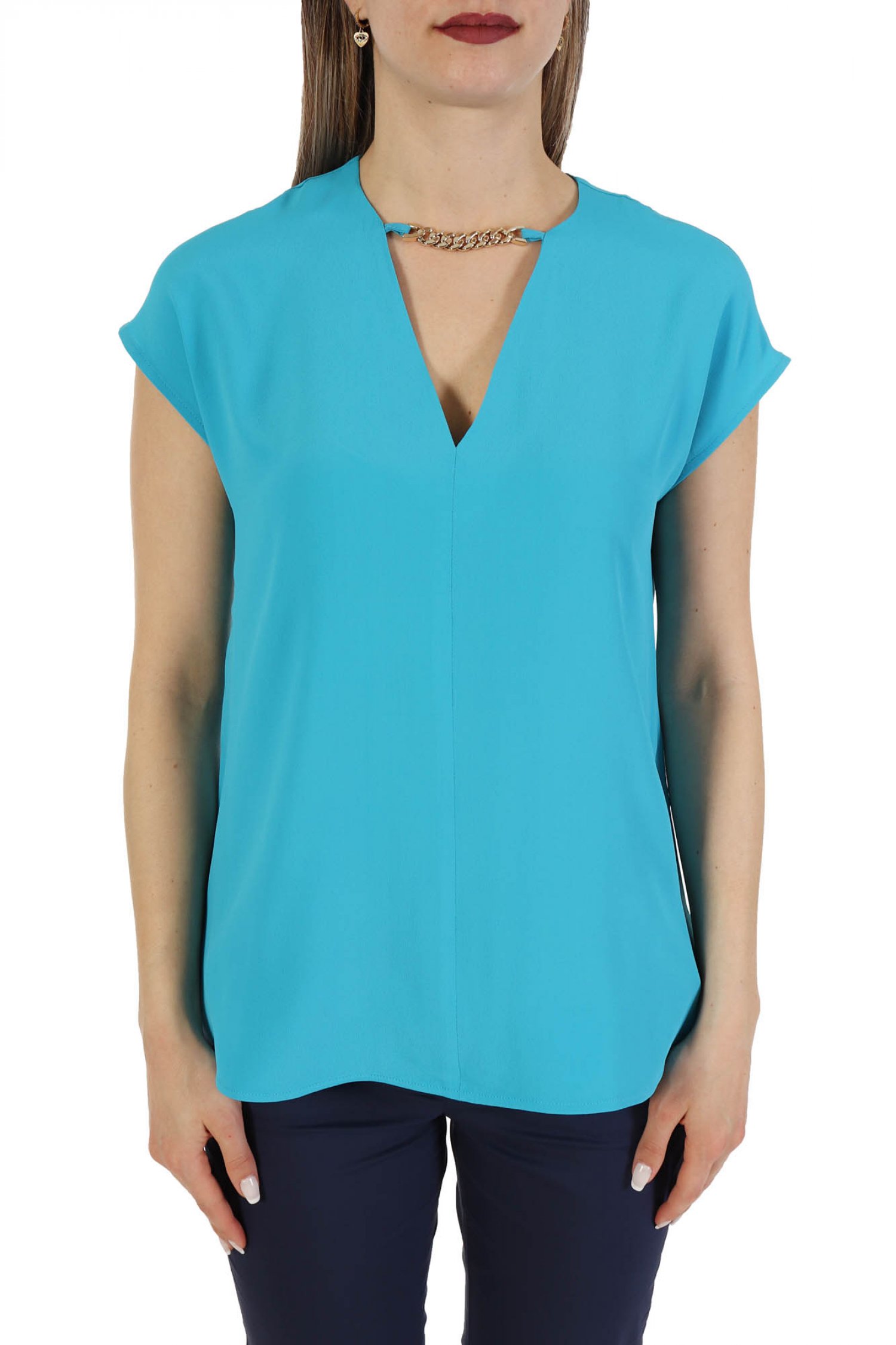 MARELLA TOP ASTER ΑΛΥΣΙΔΑ V-NECK ΤΥΡΚΟΥΑΖ