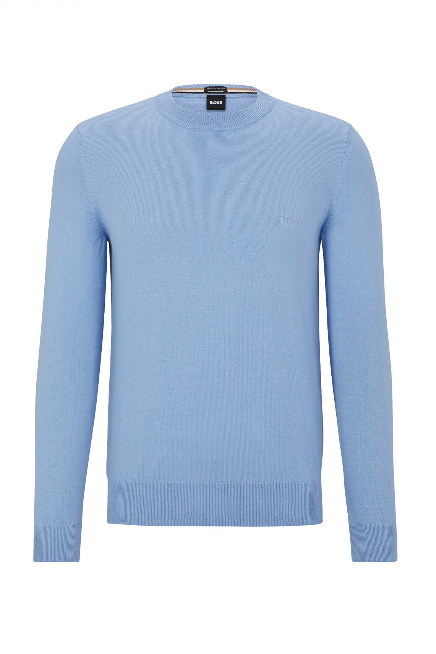 BOSS ΠΛΕΚΤΟ ROUND NECK PACAS-L ΣΙΕΛ