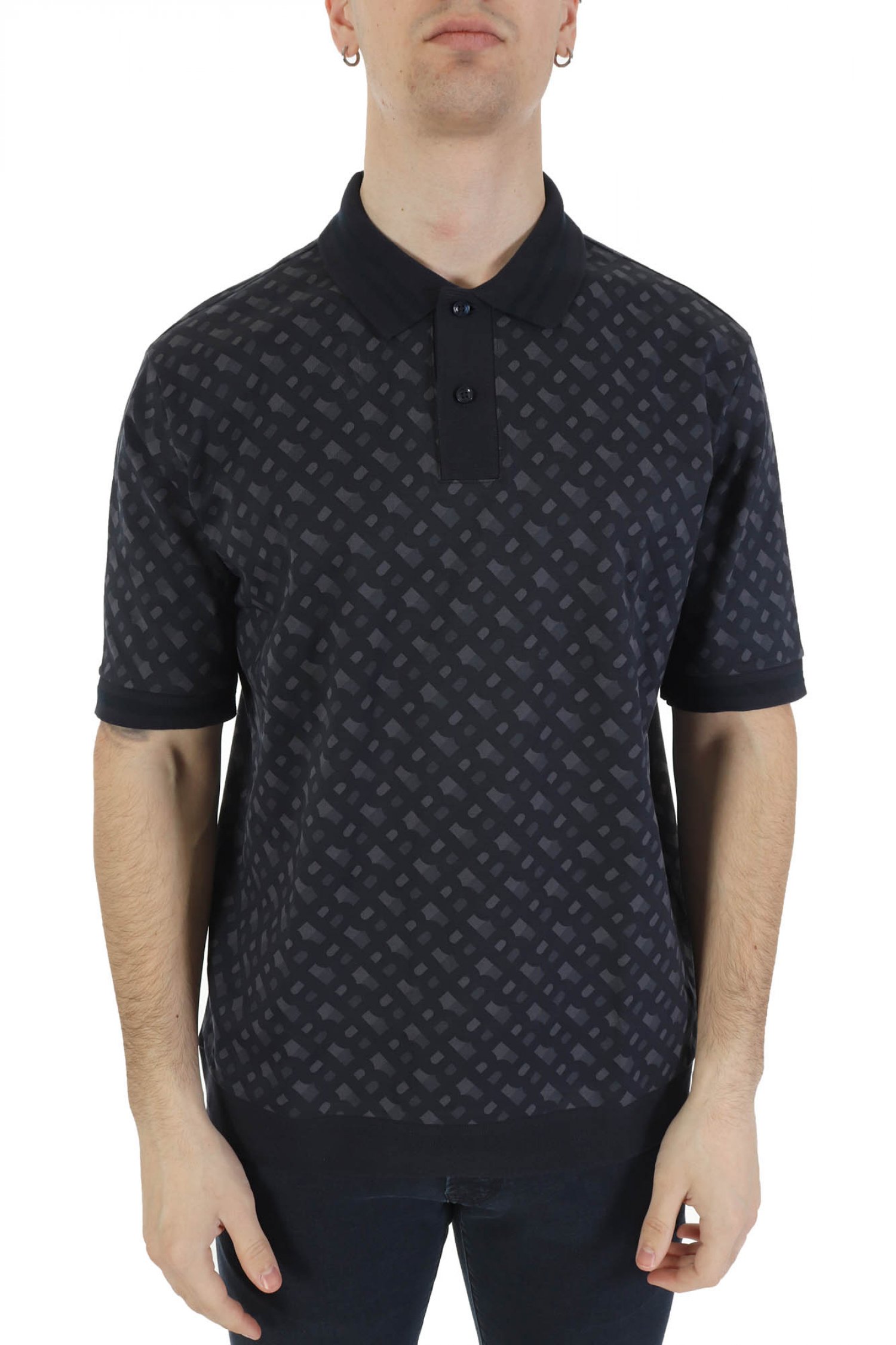 BOSS POLO OVERSIZED FIT PARLER 06 ΜΠΛΕ