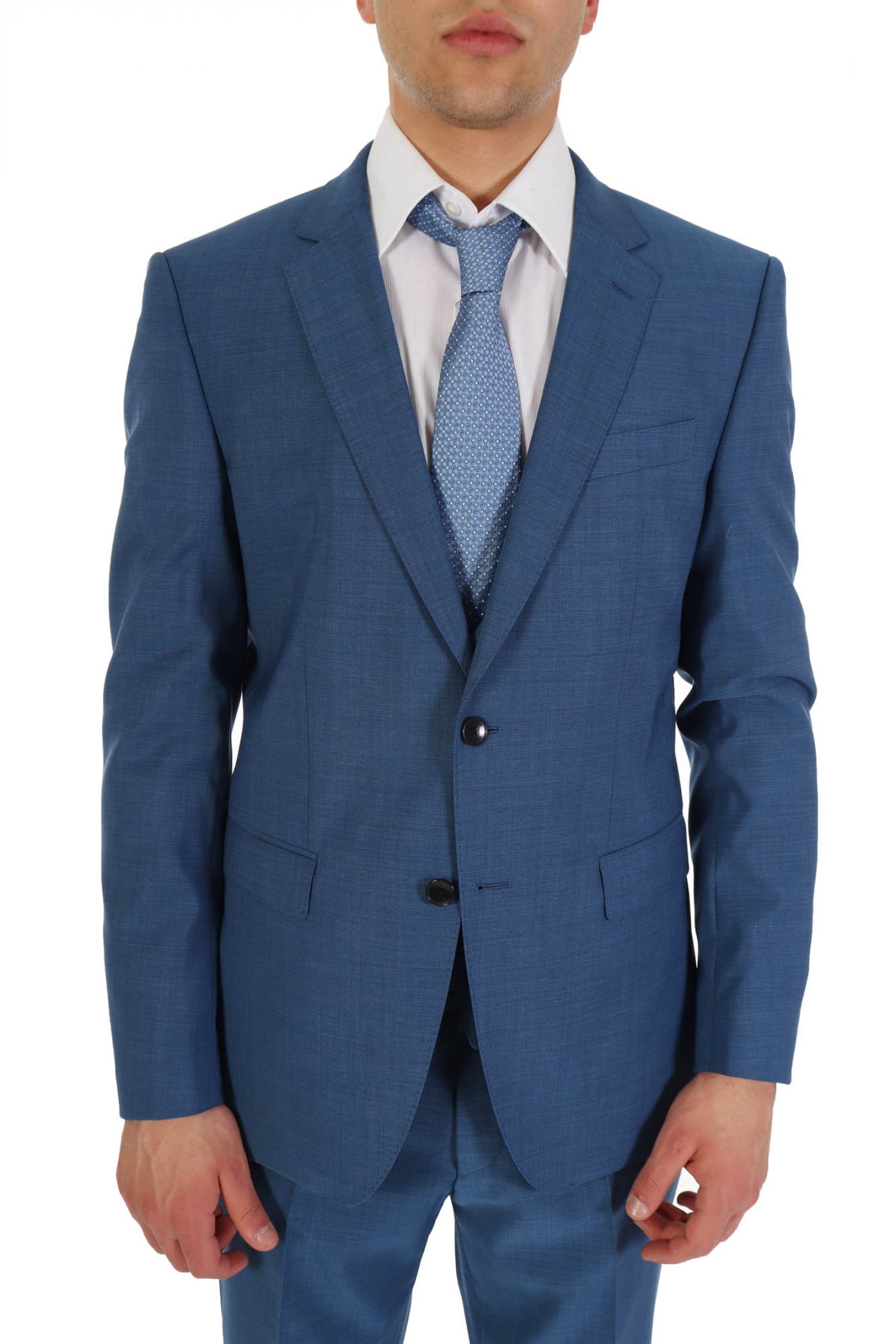 BOSS ΣΑΚΑΚΙ ΚΟΣΤΟΥΜΙΟΥ SUPER 100 SLIM FIT LANIFICΟ TESSE BIELLA H-HUGE-MM-224 ΡΑΦ ΜΠΛΕ