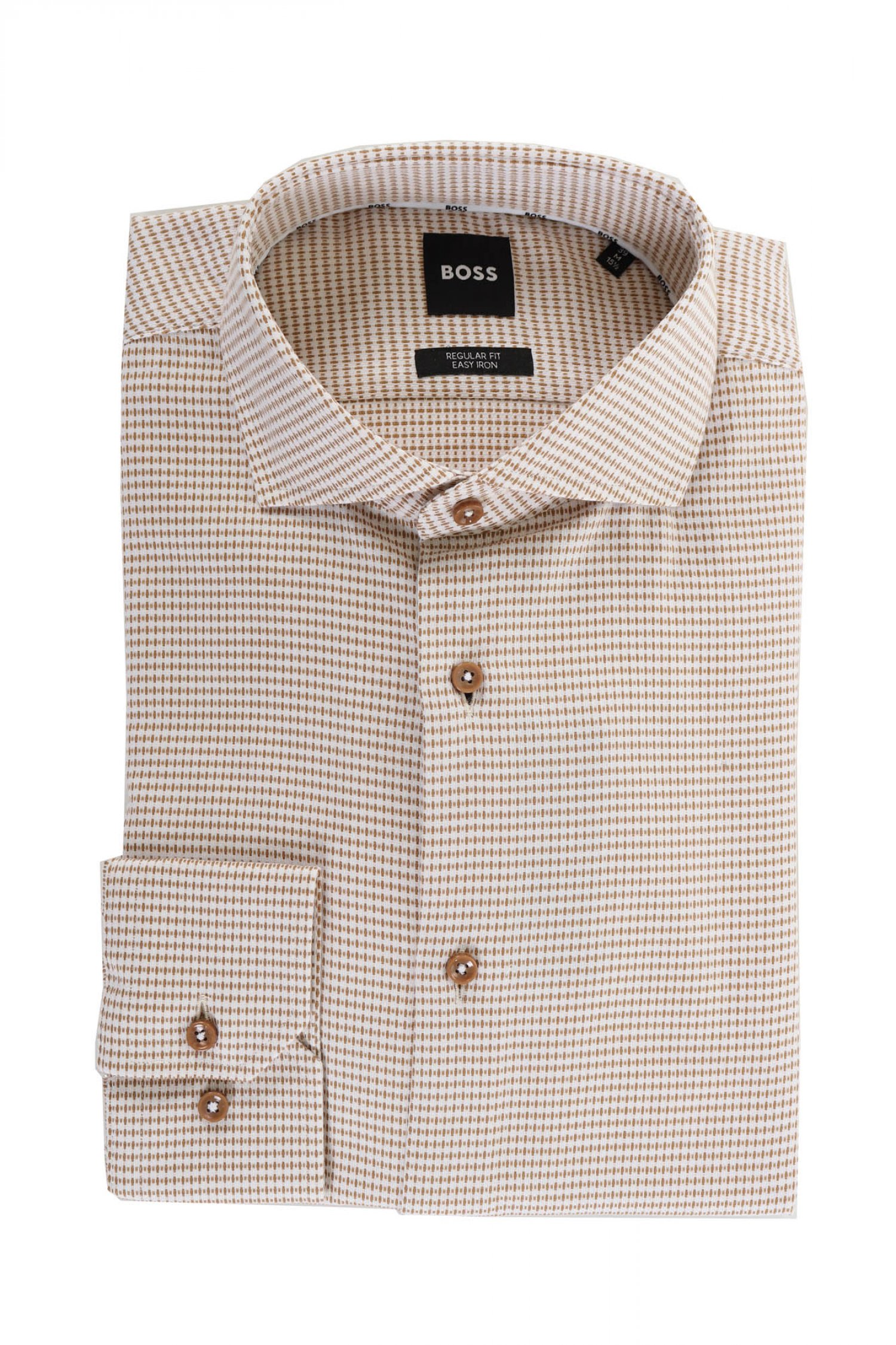 BOSS ΠΟΥΚΑΜΙΣΟ ΜΙΚΡΟΣΧΕΔΙΟ REGULAR FIT EASY IRON H-JOE-SPREAD-C1-222 ΜΠΕΖ