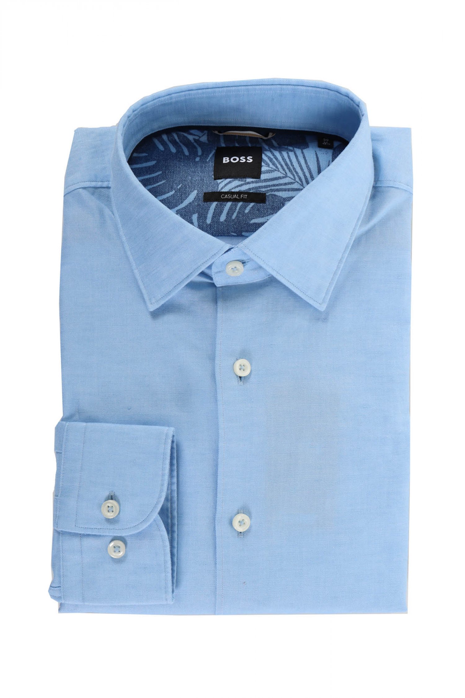 BOSS ΠΟΥΚΑΜΙΣΟ ΛΙΝΟ CASUAL FIT C-HAL-KENT-C4-232 ΣΙΕΛ