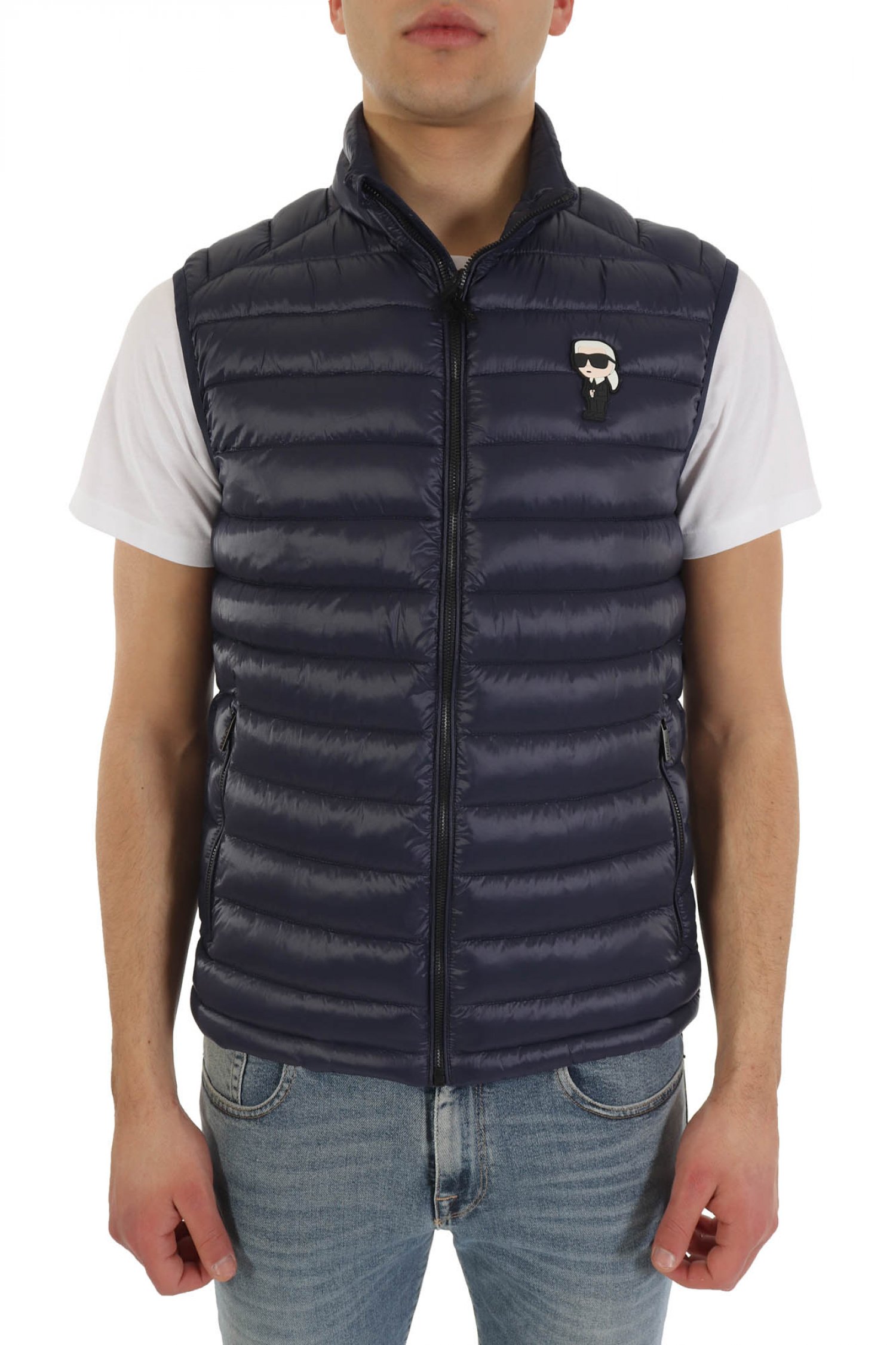 KARL LAGERFELD ΜΠΟΥΦΑΝ ΑΜΑΝΙΚΟ LOGO ΜΠΛΕ