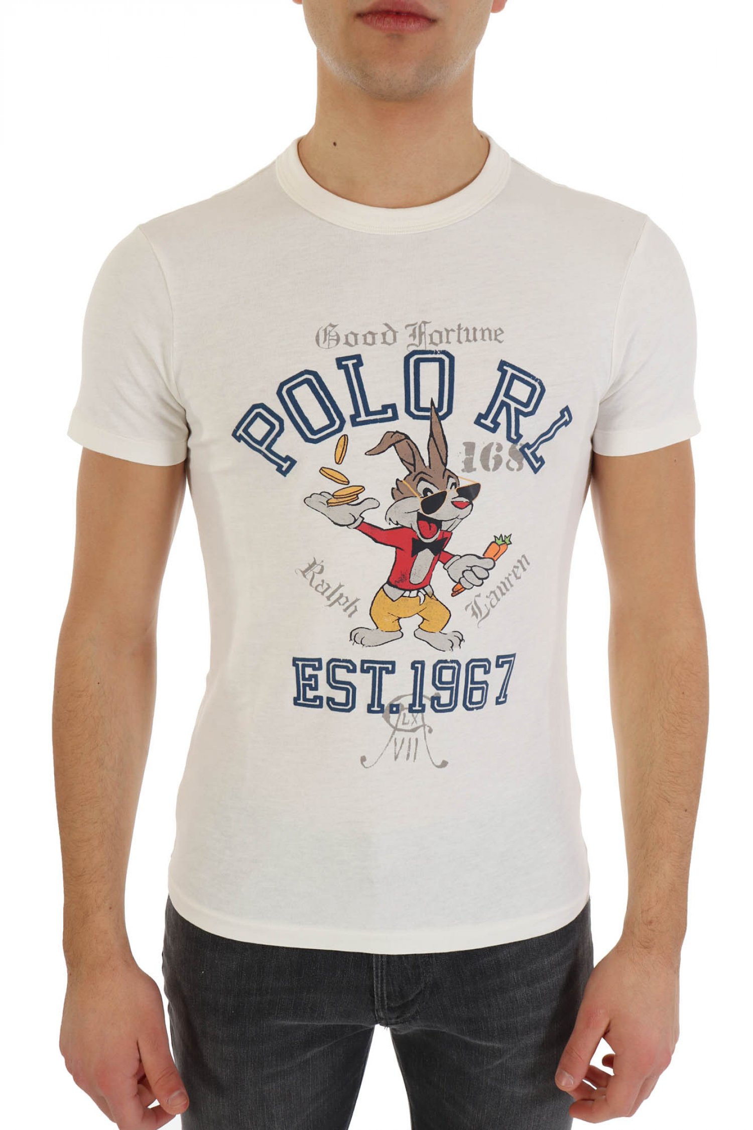RALPH LAUREN T- SHIRT LOGO BUNNY ΥΠΟΛΕΥΚΟ