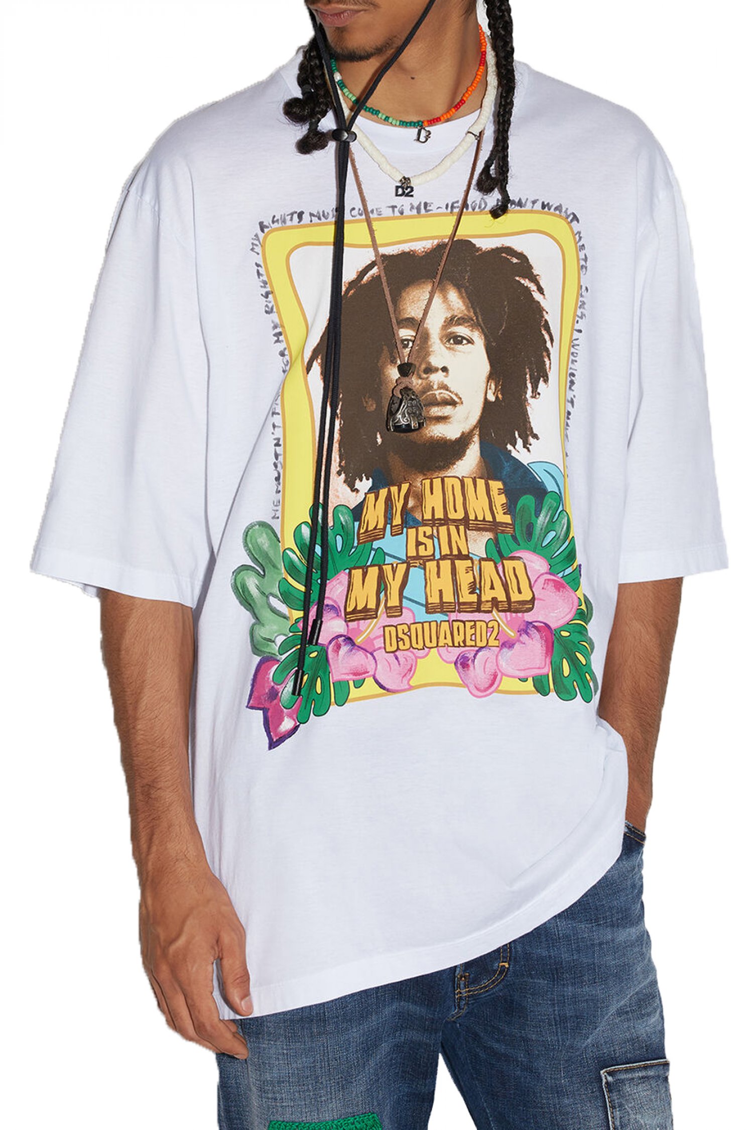 DSQUARED2 T-SHIRT SKATER FIT ΛΕΥΚΟ