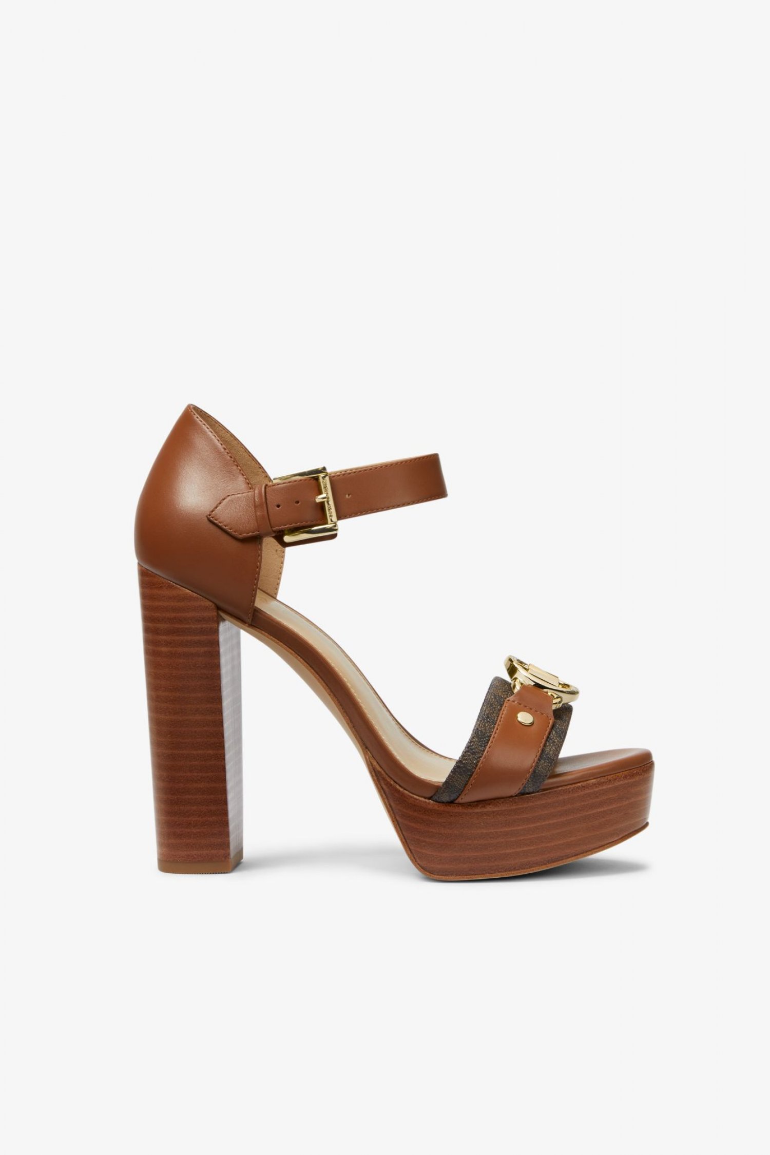 MICHAEL KORS ΠΑΠΟΥΤΣΙΑ ΠΕΔΙΛΑ RORY PLATFORM LOGO ΧΡΥΣΟ ΚΑΦΕ/ΤΑΜΠΑ