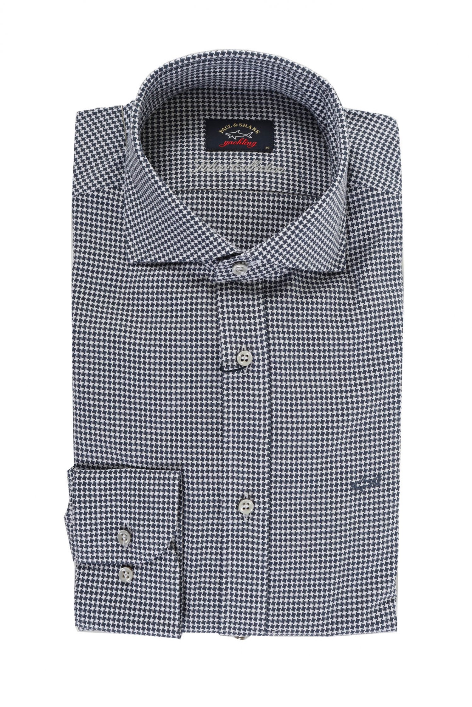 PAUL&SΗARK ΠΟΥΚΑΜΙΣΟ ΜΙΚΡΟΣΧΕΔΙΟ J FIT ΛΕΥΚΟ-ΜΠΛΕ