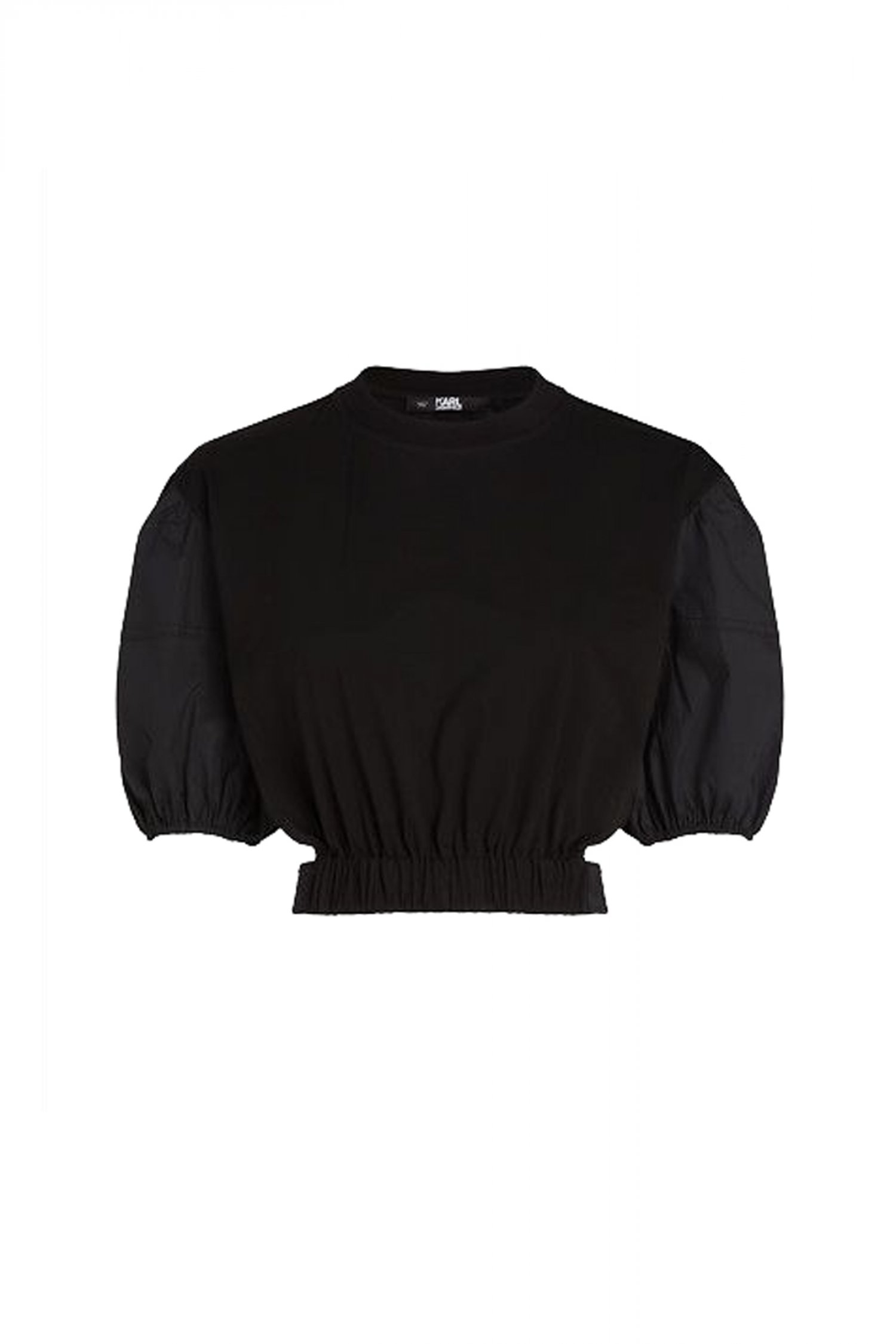 KARL LAGERFELD TOP FASHION SHAPE CROP ΛΑΣΤΙΧΟ ΜΕΣΗ ΜΑΥΡΟ
