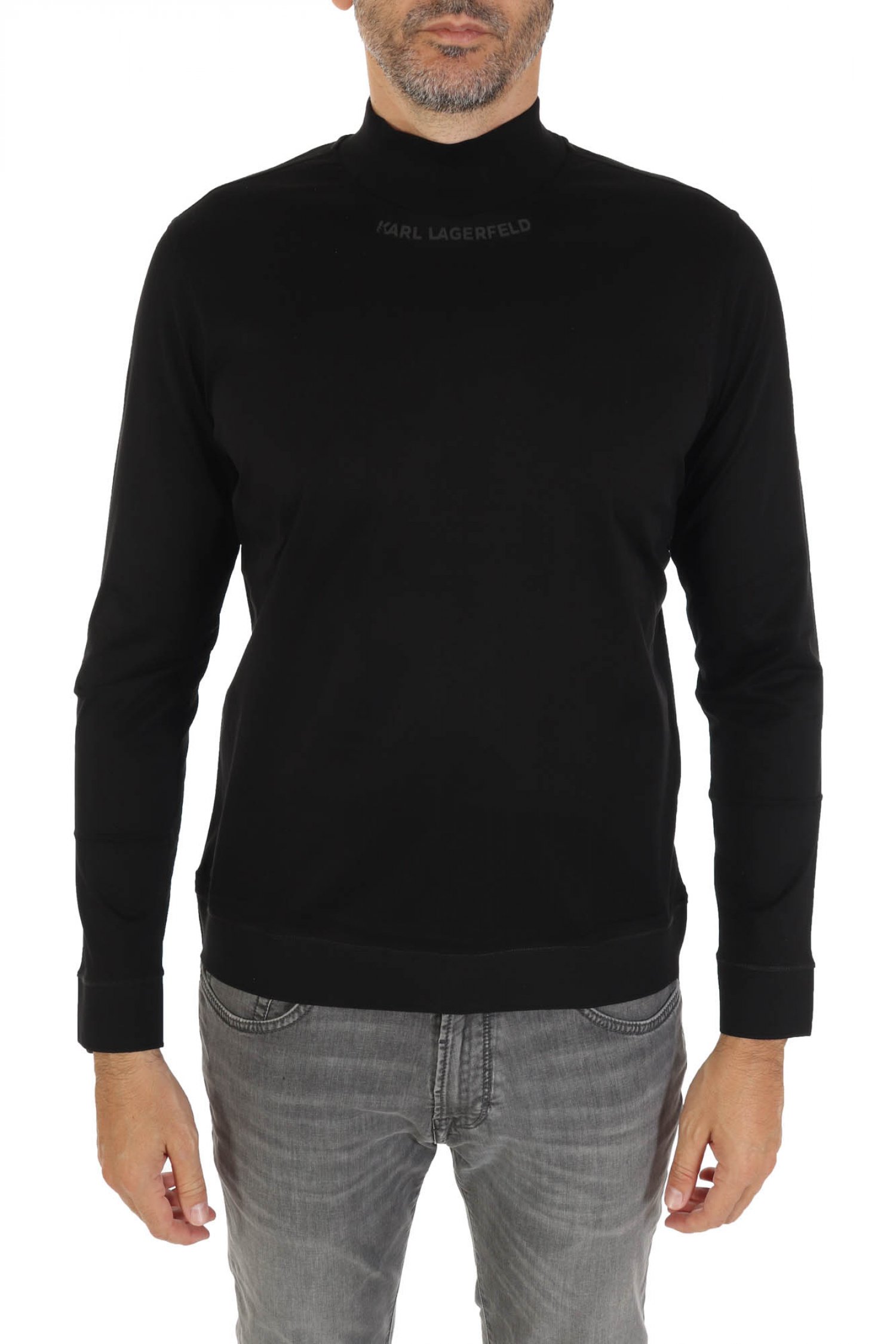 KARL LAGERFELD T-SHIRT TURTLENECK ΜΑΥΡΟ