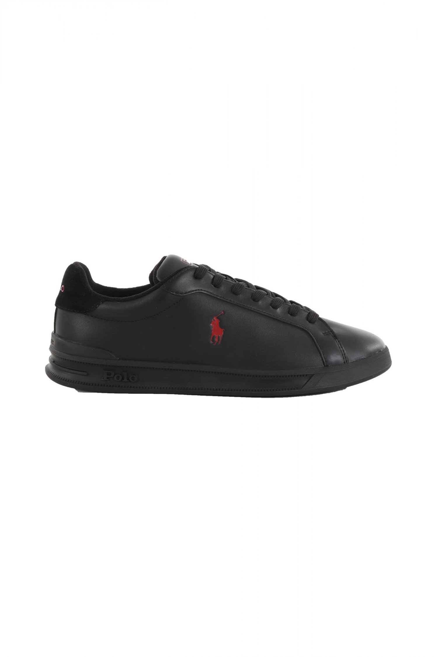 RALPH LAUREN ΠΑΠΟΥΤΣΙΑ SNEAKER HRT CT-II-SK-ATH ΜΑΥΡΟ-ΚΟΚΚΙΝΟ