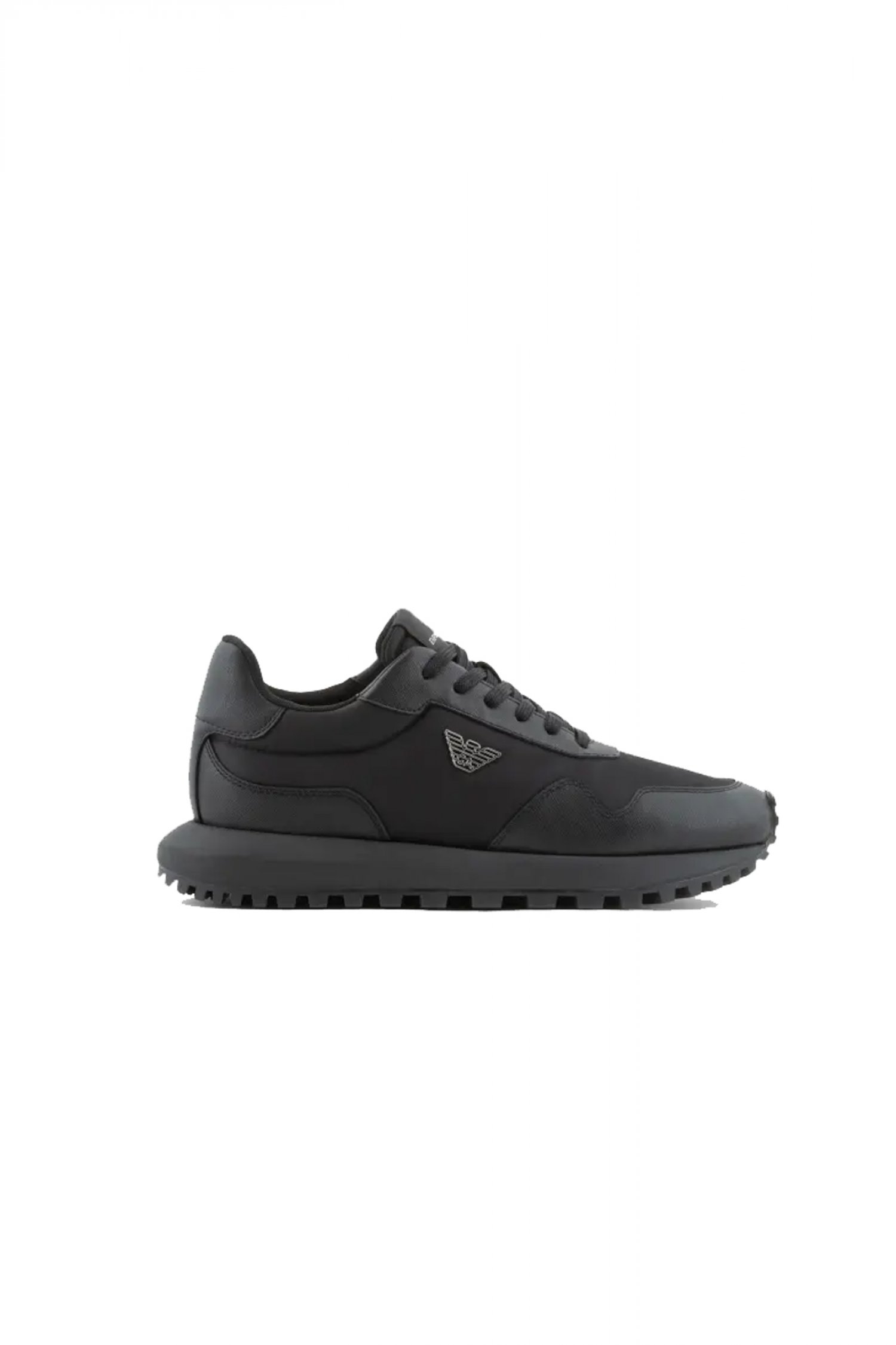 EMPORIO ARMANI ΠΑΠΟΥΤΣΙΑ SNEAKERS LOGO ΜΑΥΡΟ