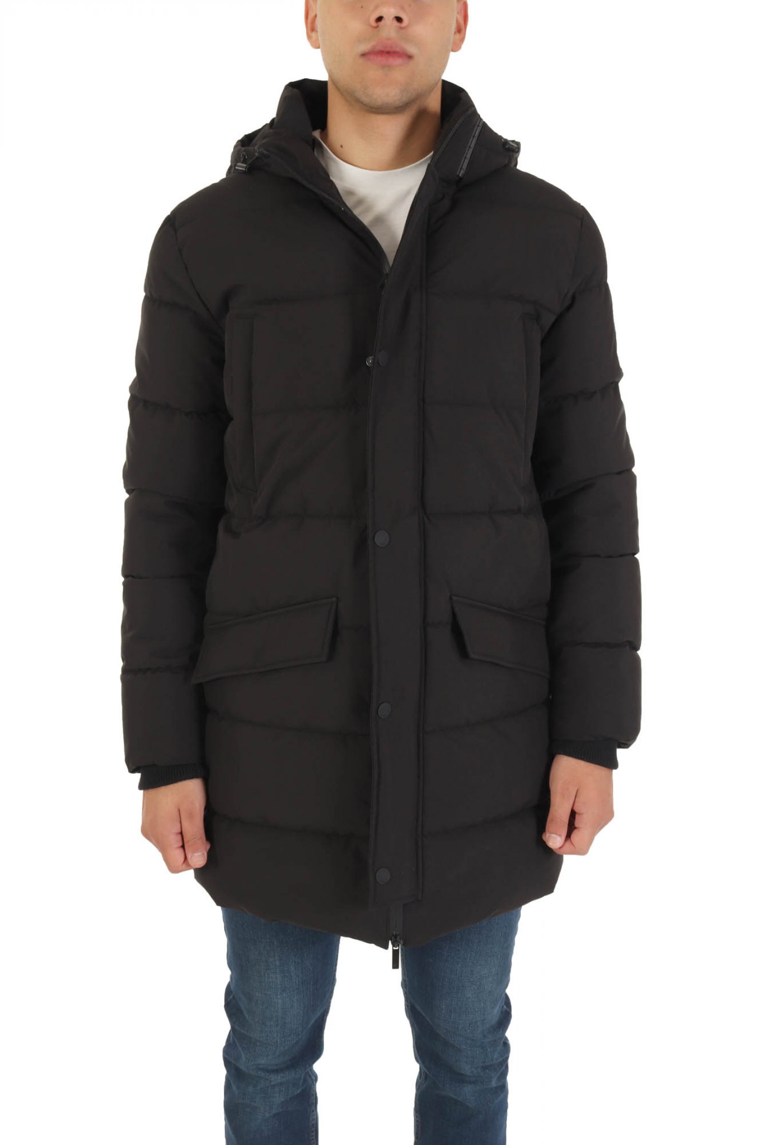 KARL LAGERFELD ΜΠΟΥΦΑΝ JACKET ΑΠΟΣΠΩΜΕΝΗ ΚΟΥΚΟΥΛΑ ΜΑΥΡΟ