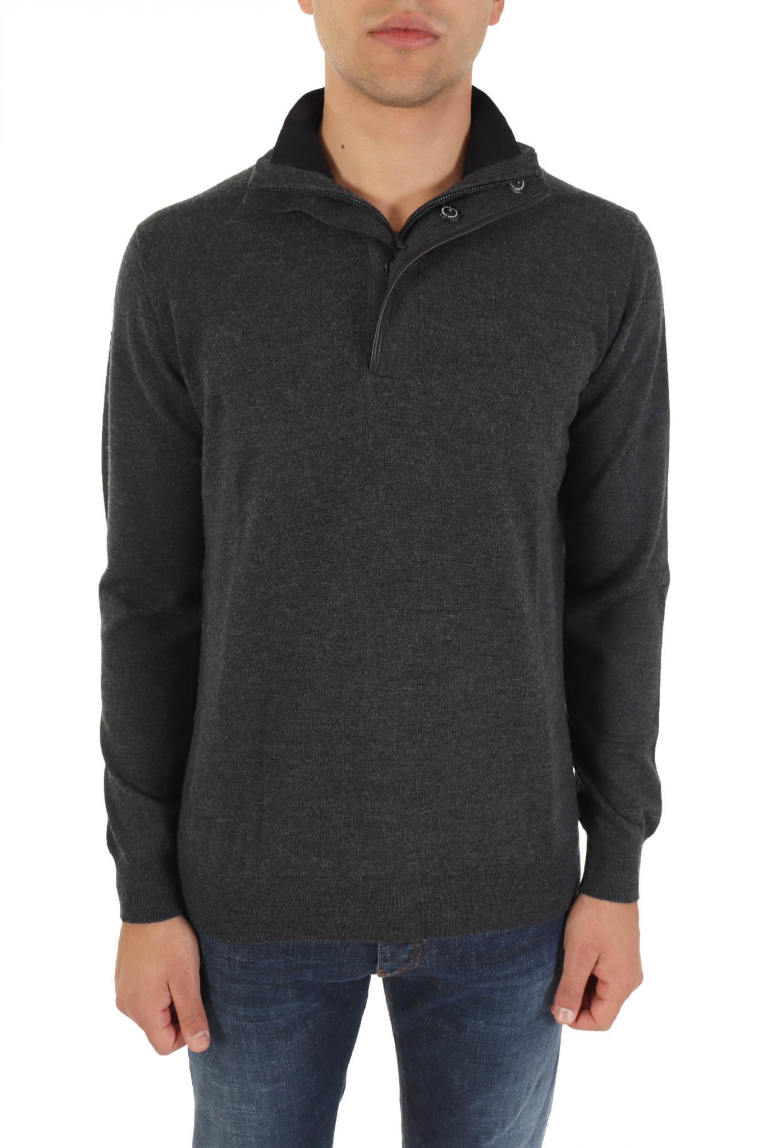 KARL LAGERFELD ΠΛΕΚΤΟ HALFBUTTON TROYER ΑΝΘΡΑΚΙ