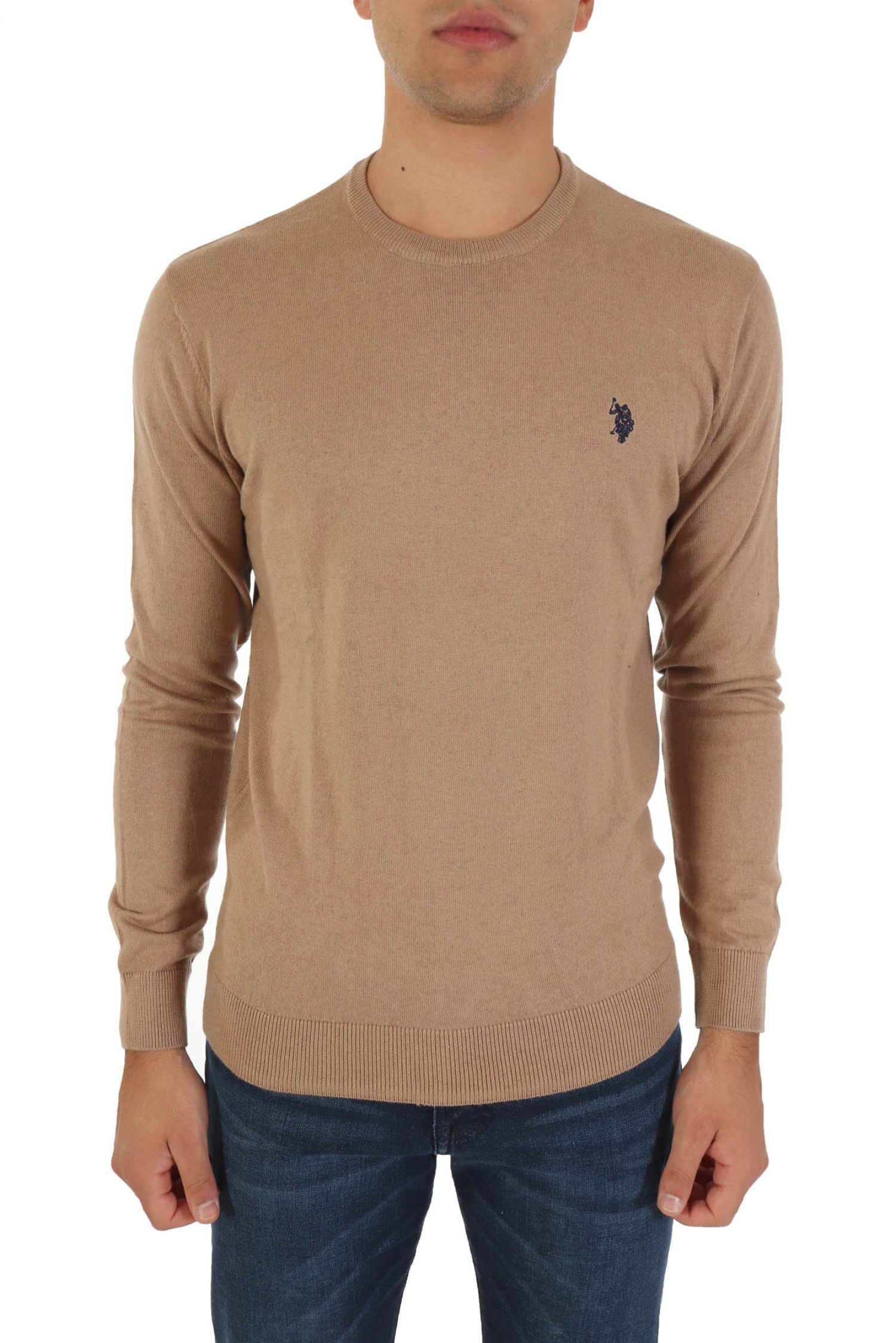 U.S. POLO ASSN ΠΛΕΚΤΟ CREW NECK LEON ΜΠΕΖ