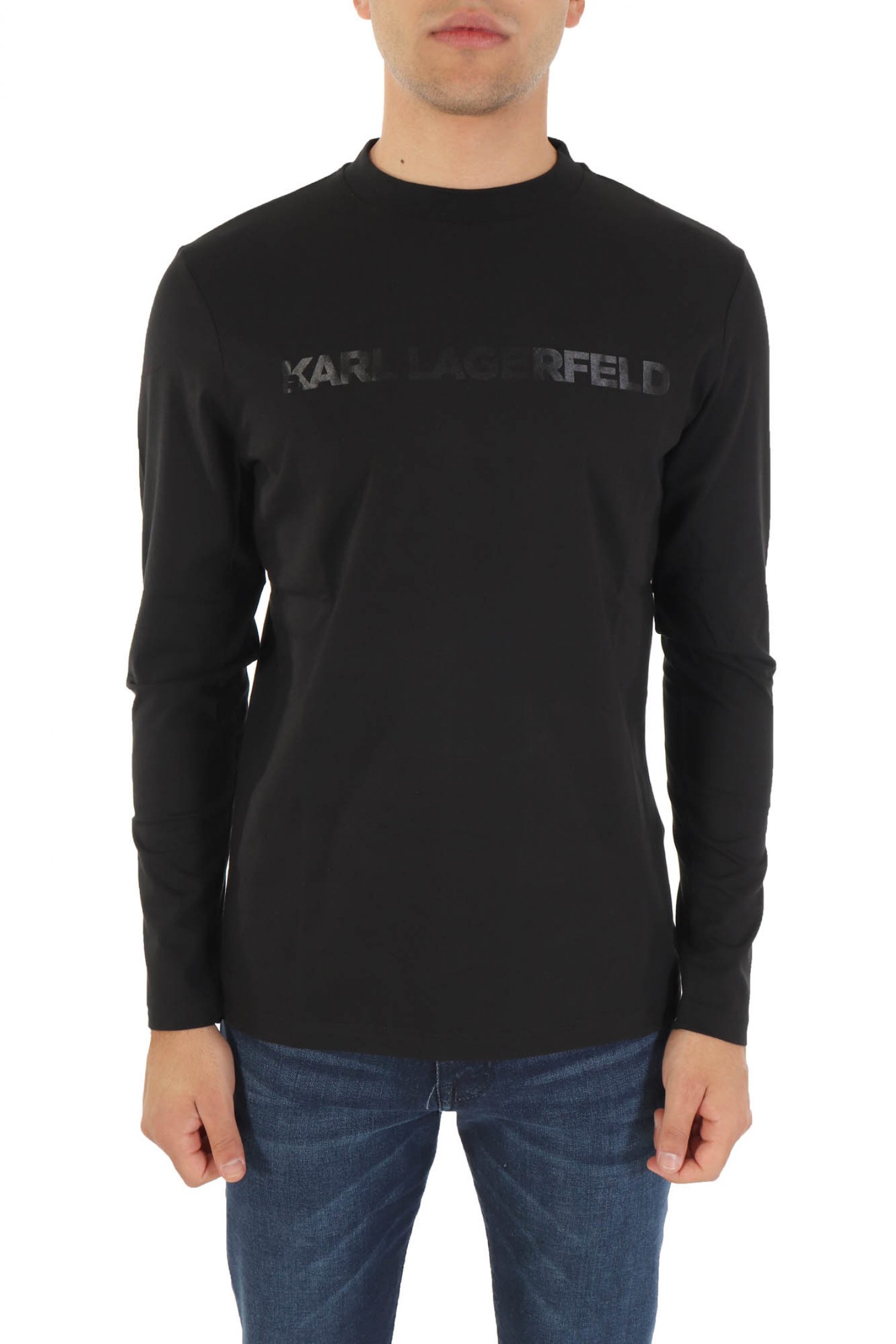 KARL LAGERFELD T-SHIRT LOGO ΜΑΥΡΟ