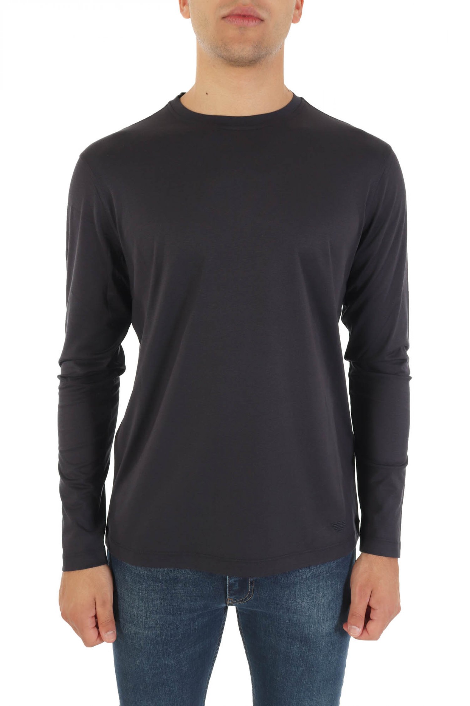 EMPORIO ARMANI T-SHIRT SILK LOGO ΜΠΛΕ