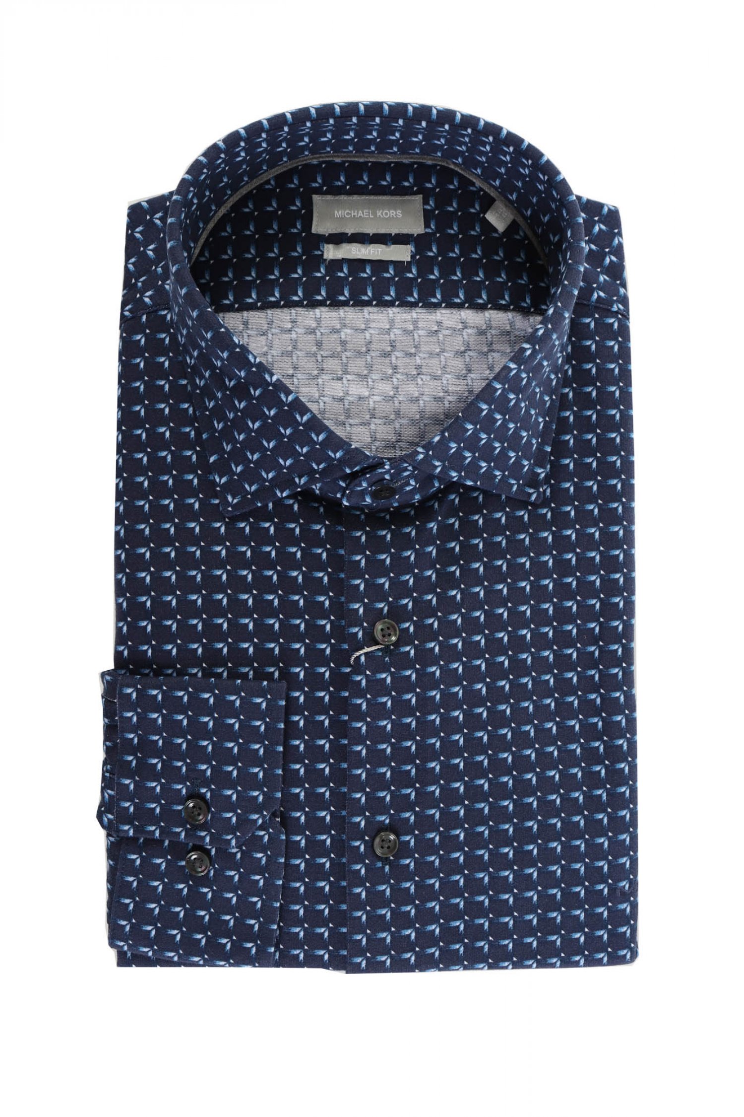 MICHAEL KORS ΠΟΥΚΑΜΙΣΟ ΜΙΚΡΟΣΧΕΔΙΟ SLIM FIT ΜΠΛΕ-ΣΙΕΛ