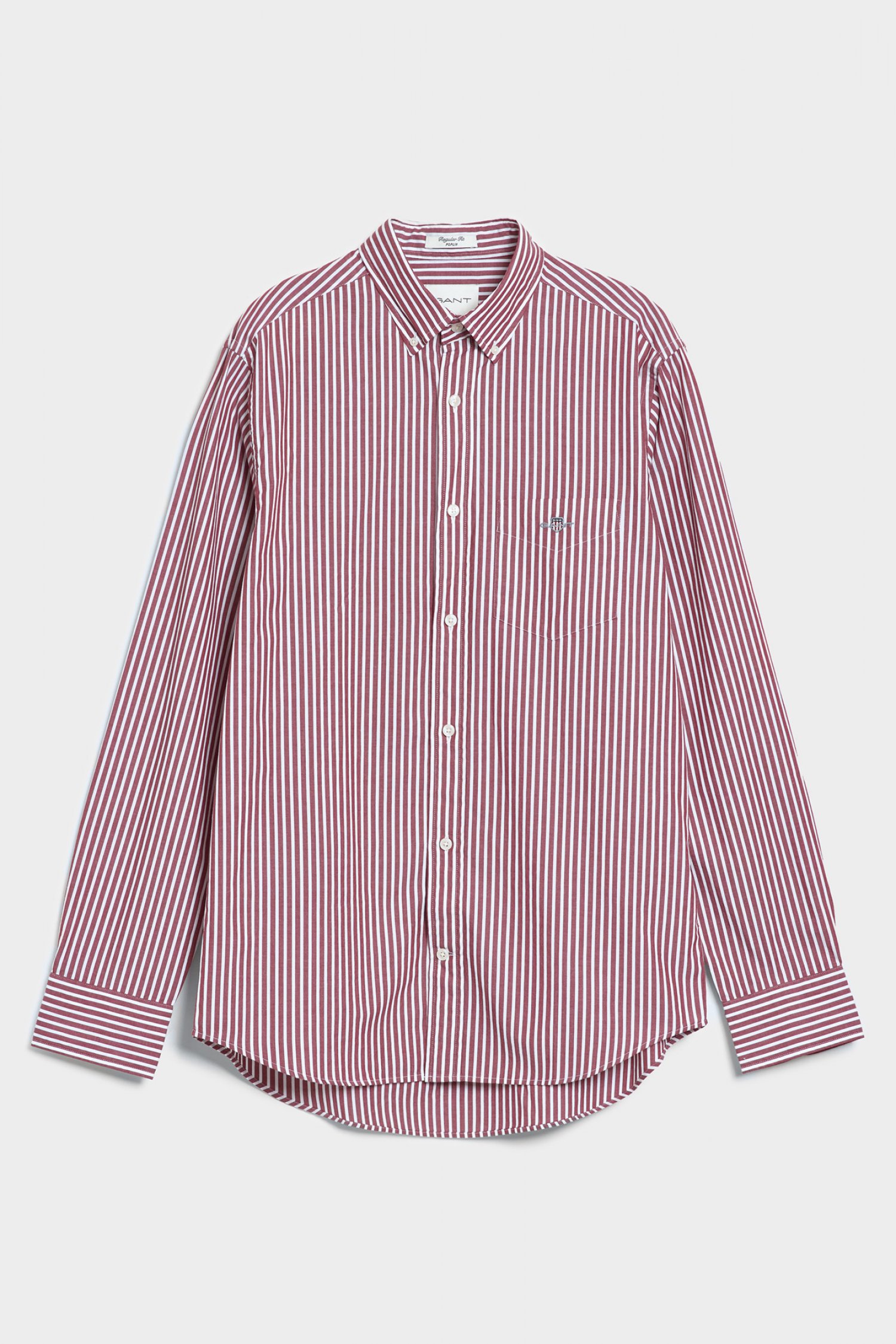 GANT ΠΟΥΚΑΜΙΣΟ REG CLASSIC POPPLIN STRIPE SHIRT ΡΙΓΕ ΜΠΟΡΝΤΩ